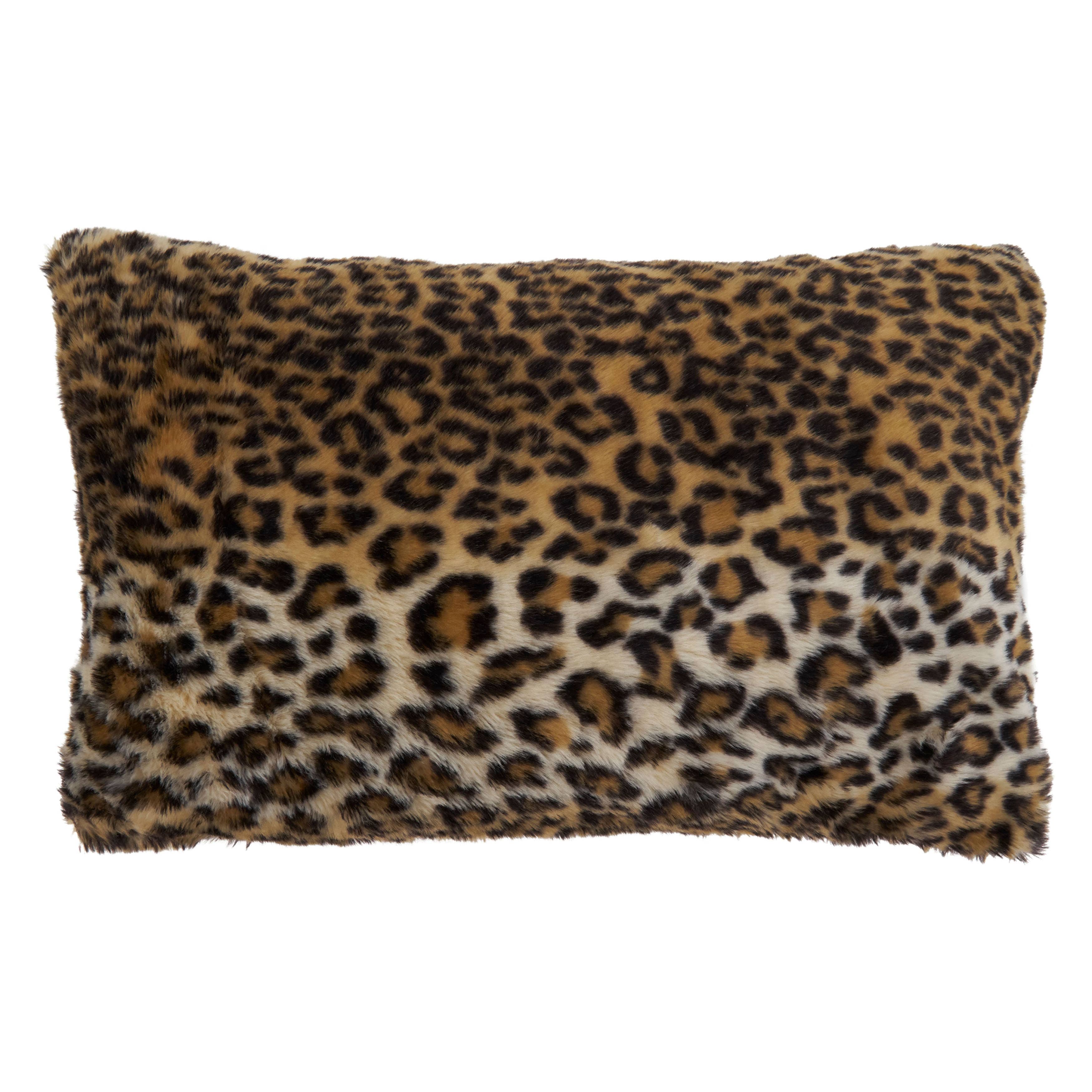 Cheetah Print Faux Fur Pillow