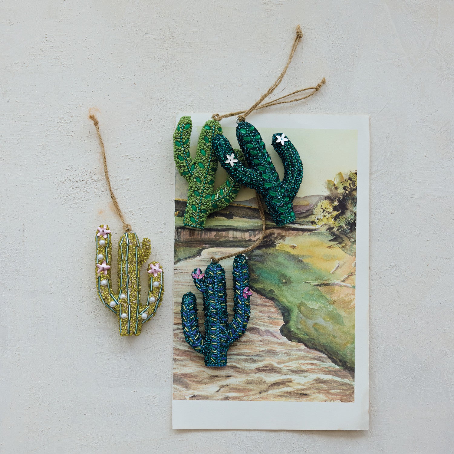 Beaded Cactus Ornaments