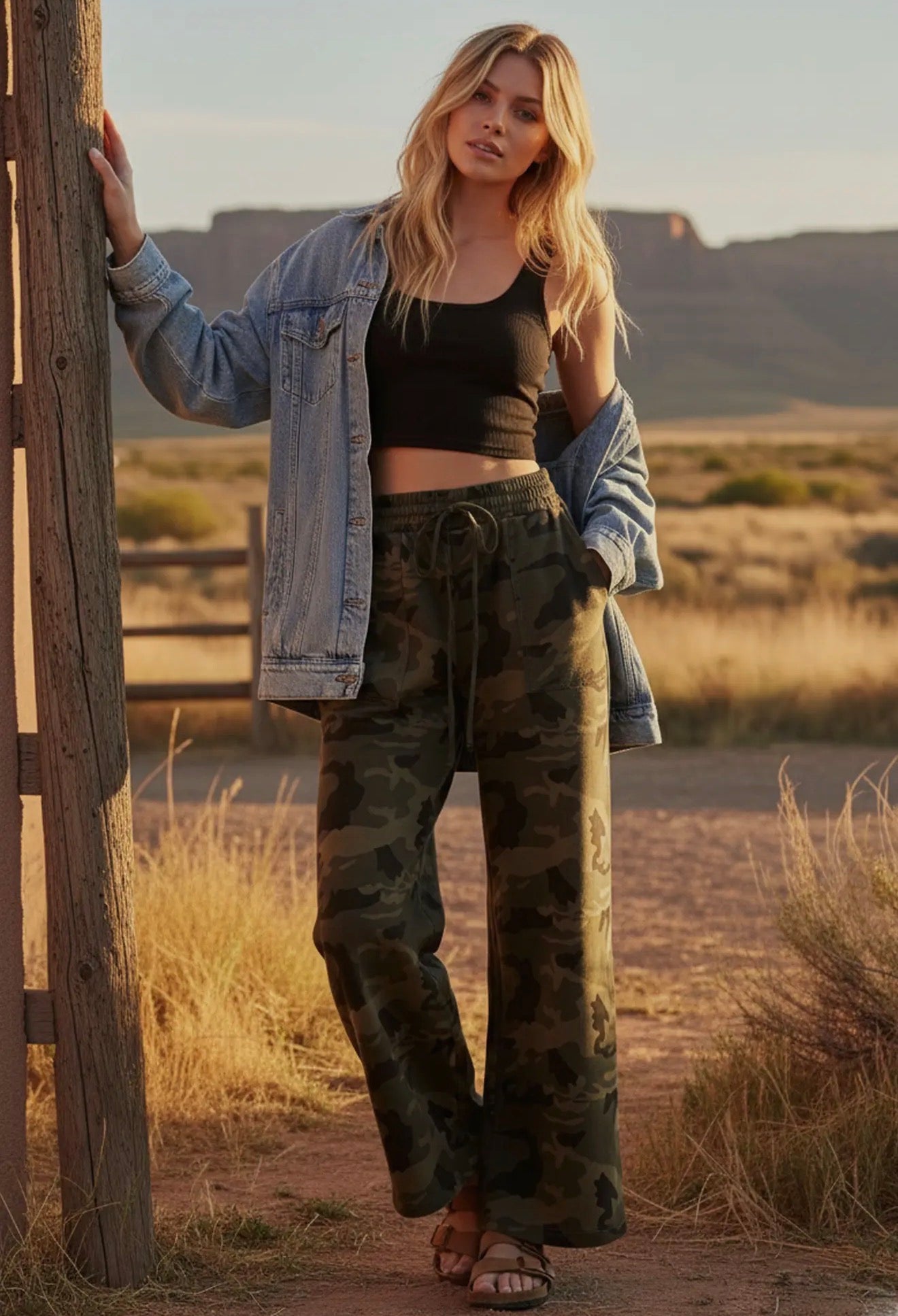 Camo Wide Leg Pants