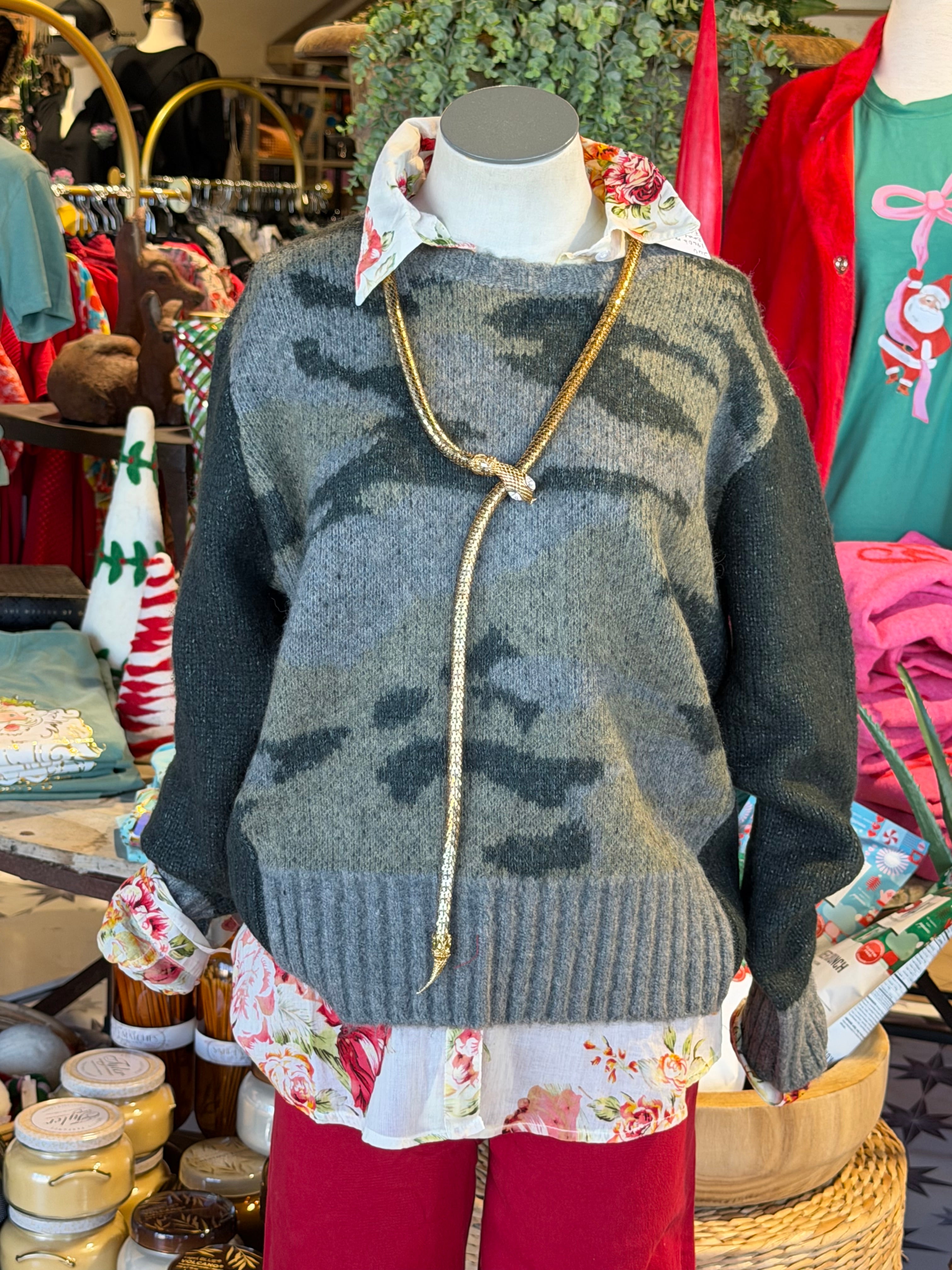 Kayla Ann Camo Sweater