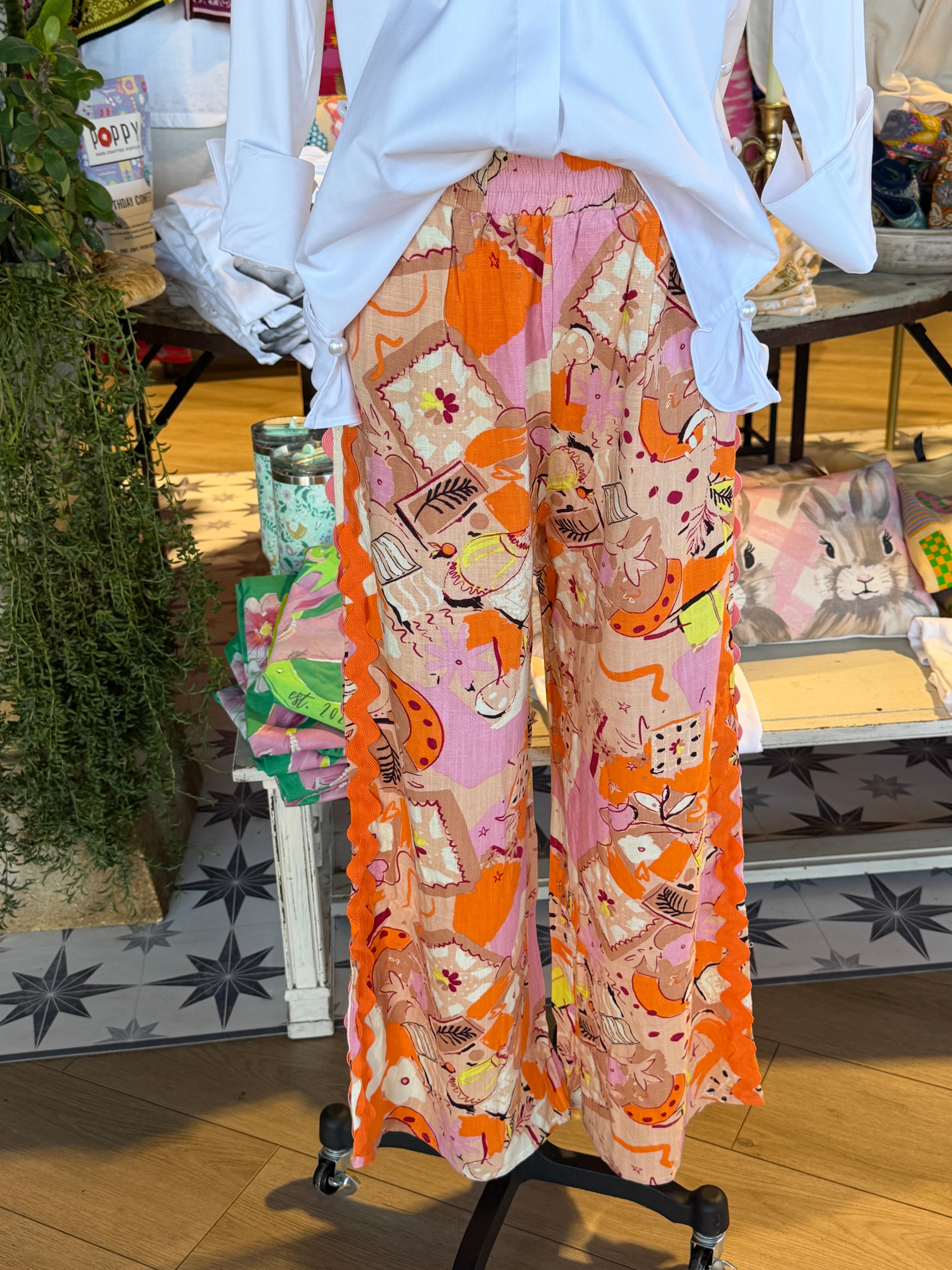 Ric-Rac Floral Pants