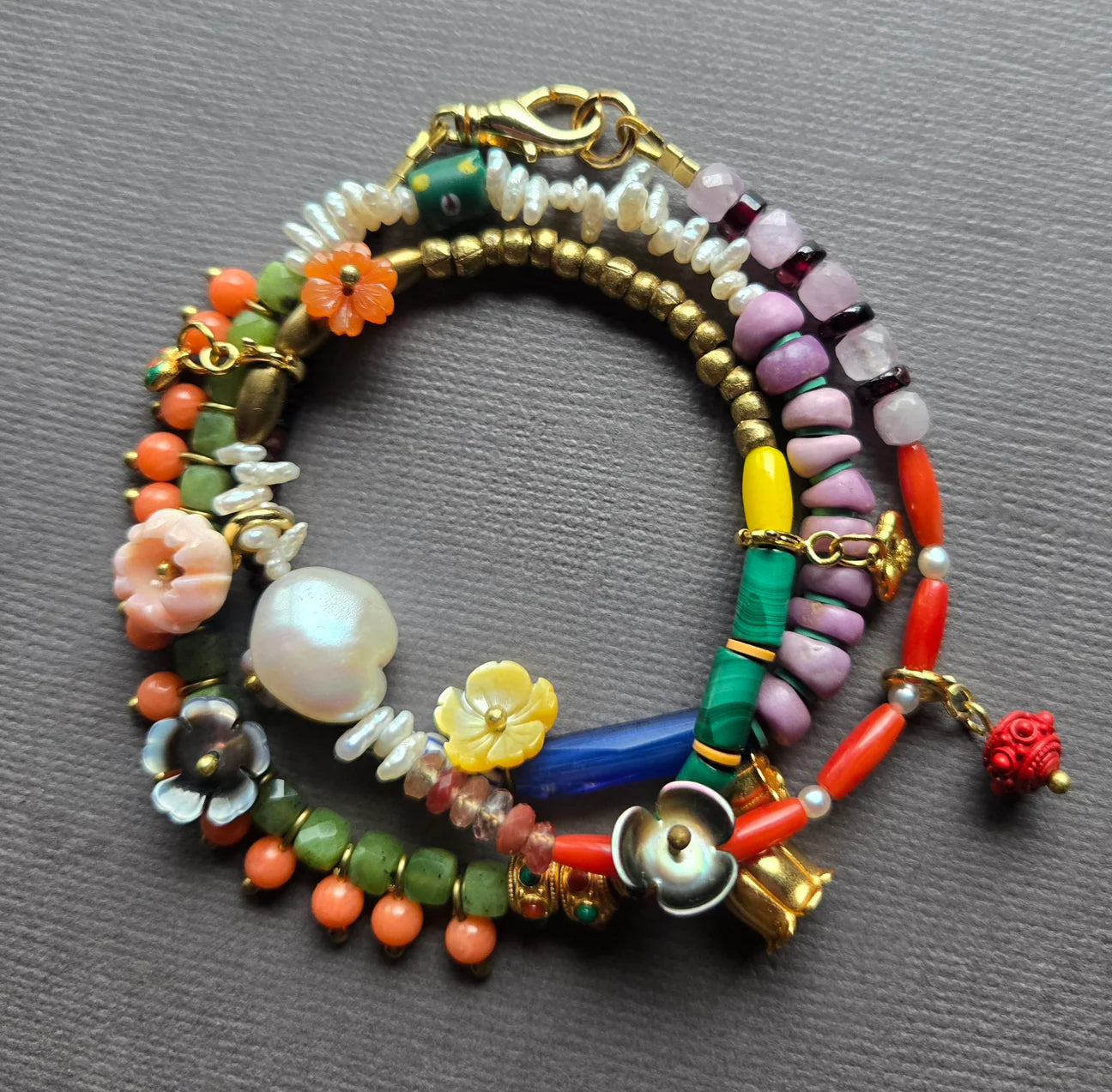 Mop Flower Necklace/Bracelet