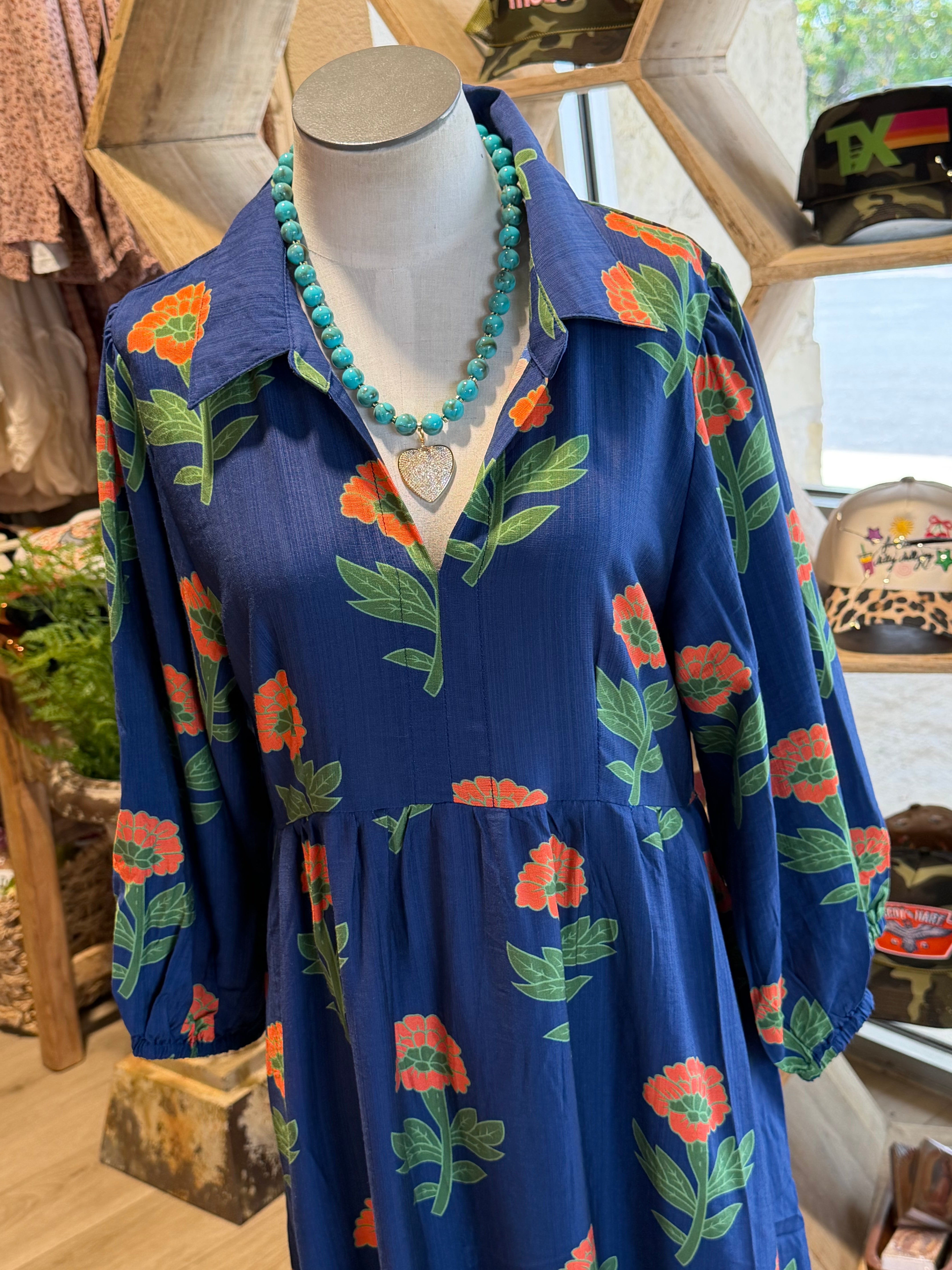 Blue Jay Floral Maxi