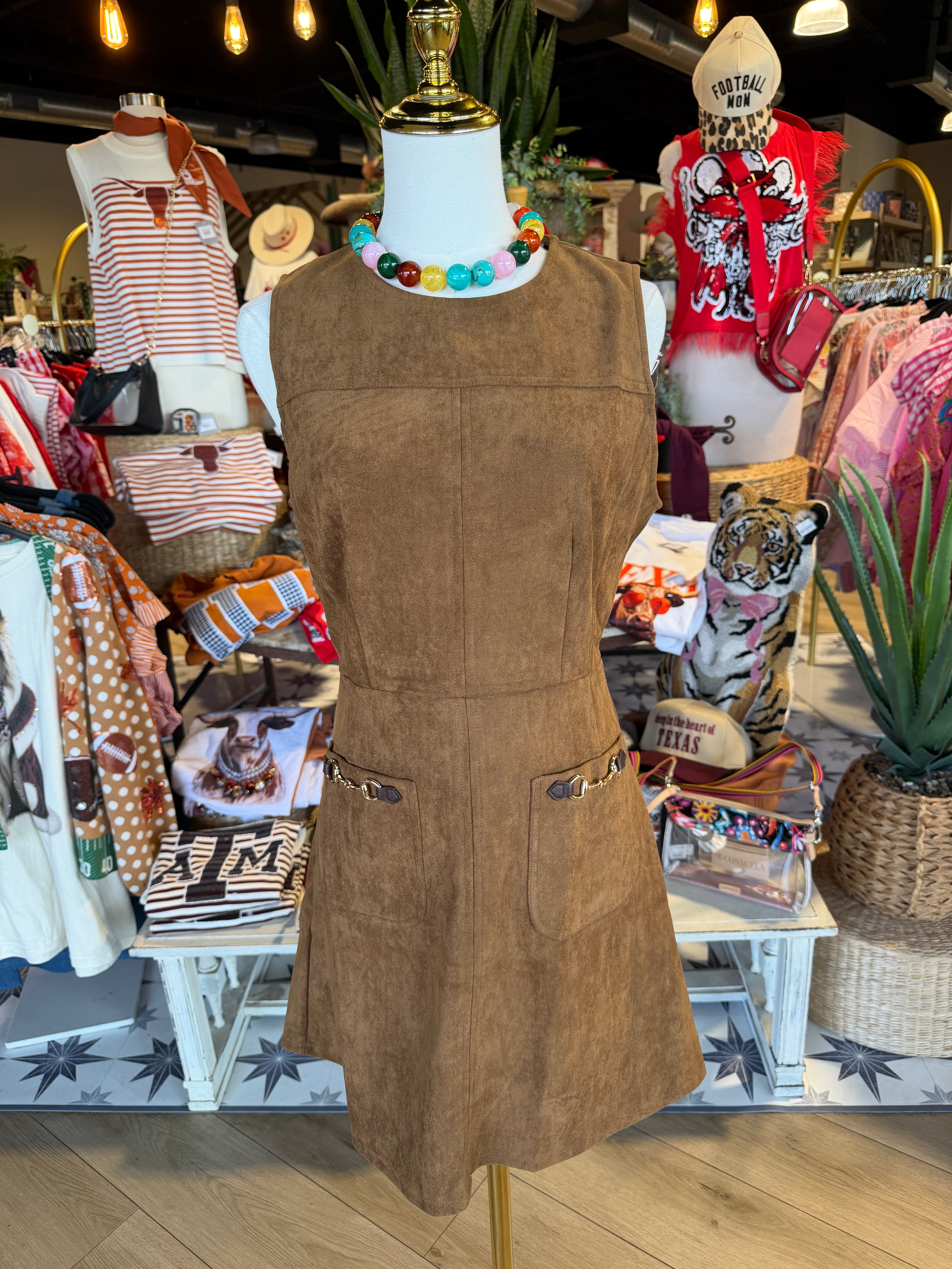 Brown Suede Dress