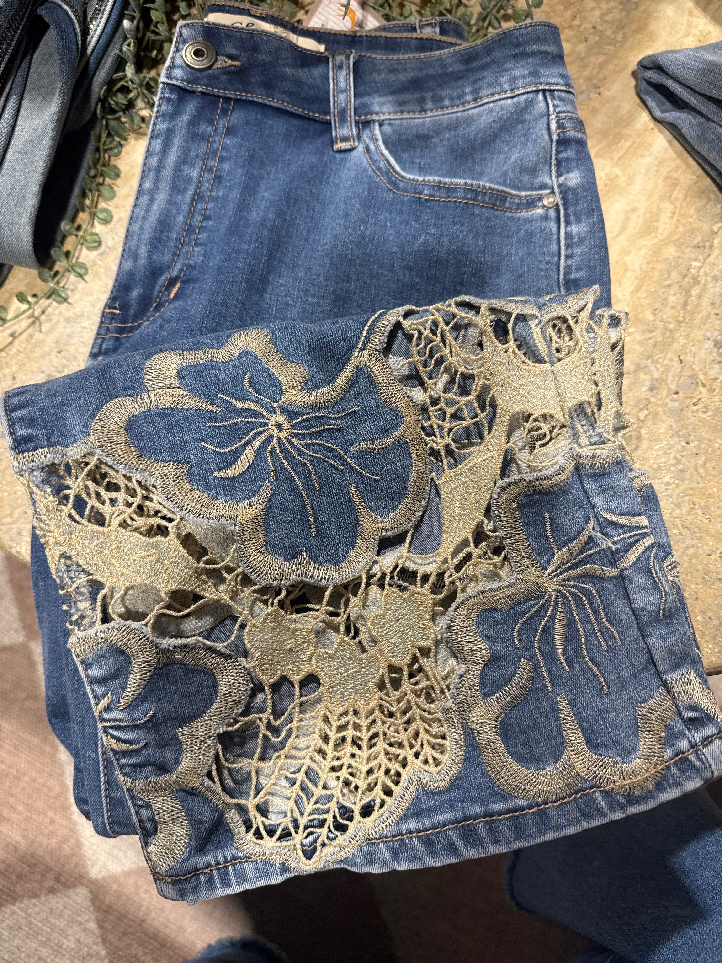 Ivy Lace Side Flare Jeans