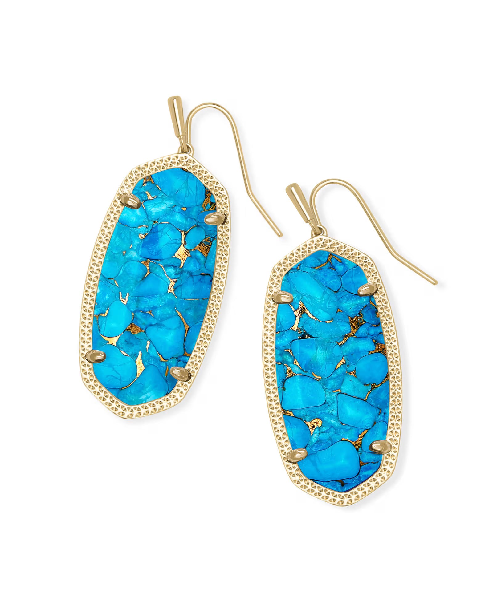 Elle Turquoise Drop Gold Earring