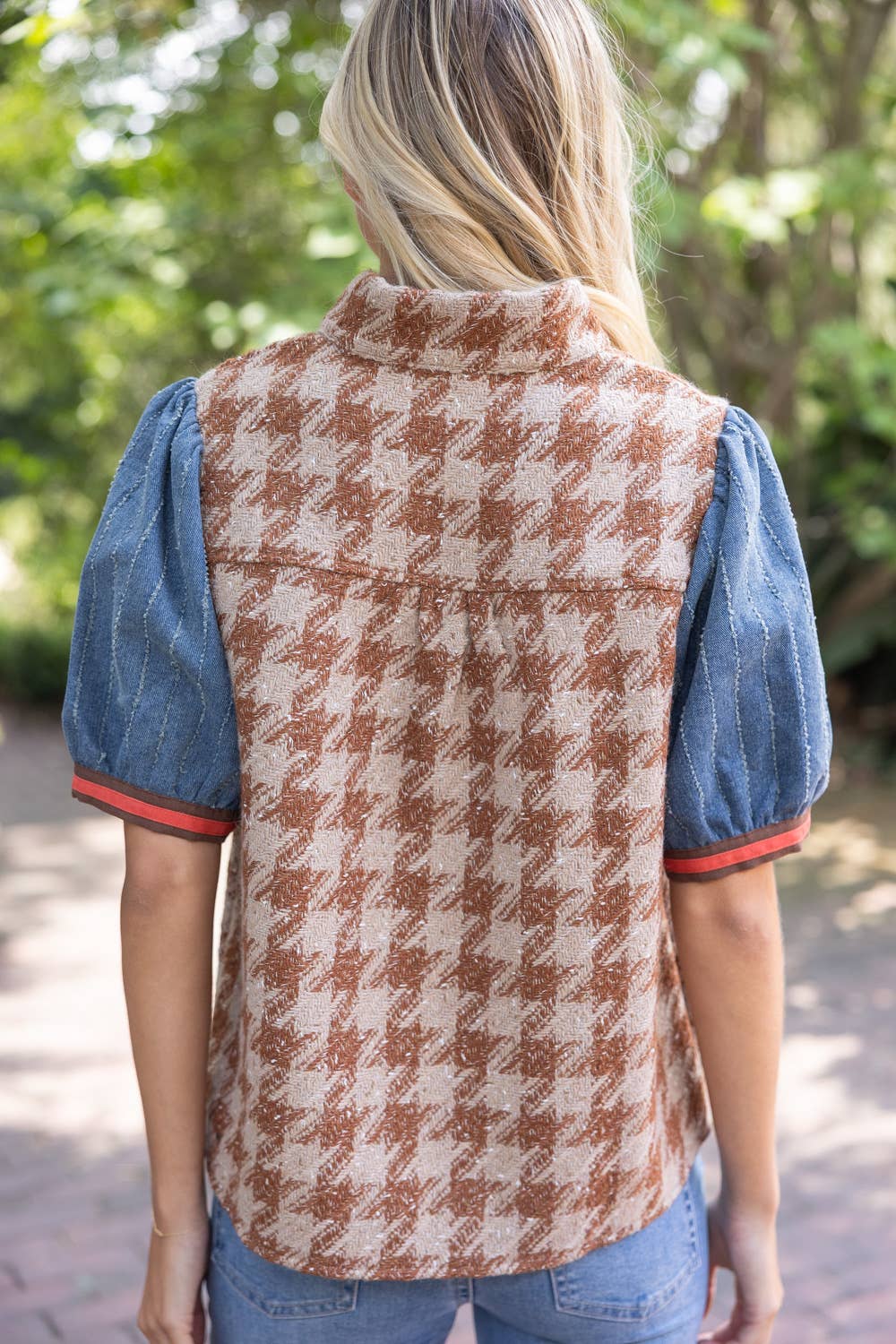 Clark Denim Houndstooth Top