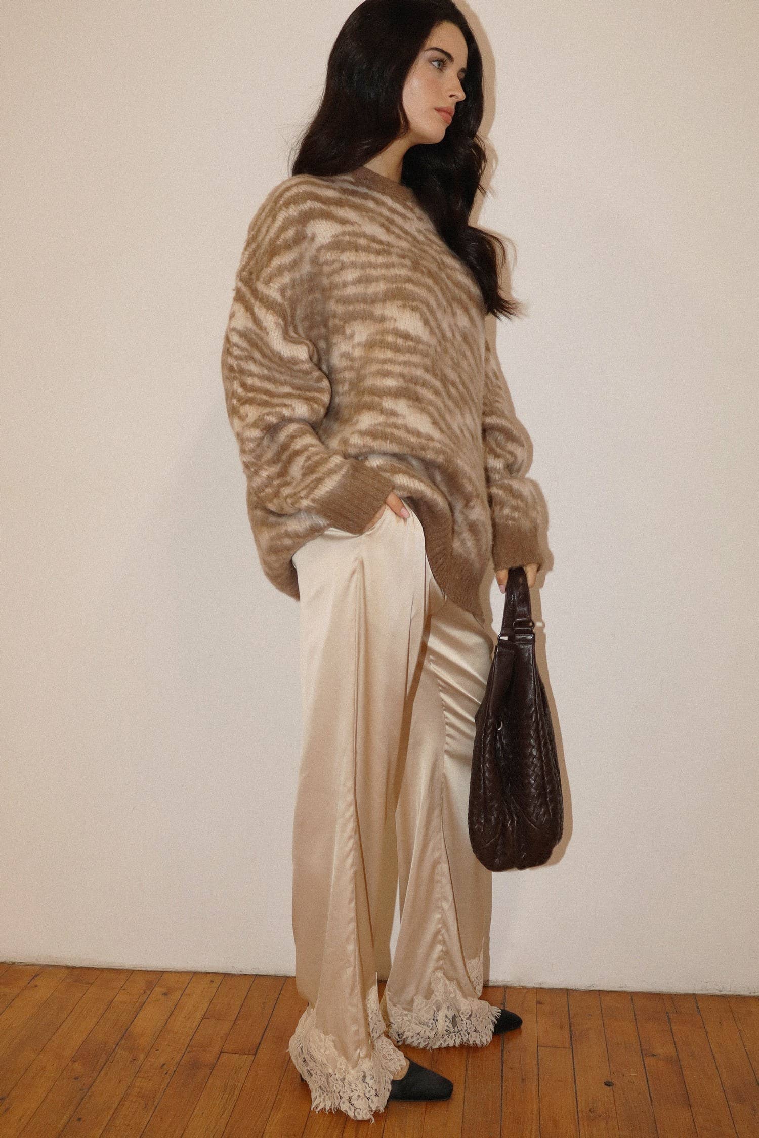 Brushed Zebra Knit Sweater