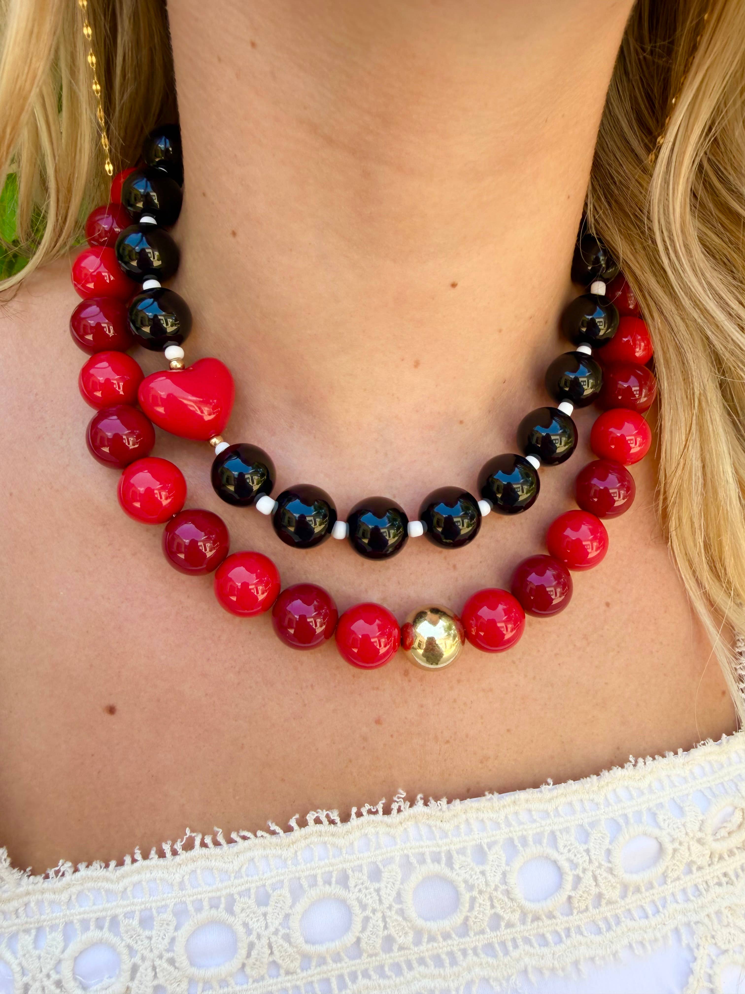 Judy Beaded Heart Necklace - Assorted