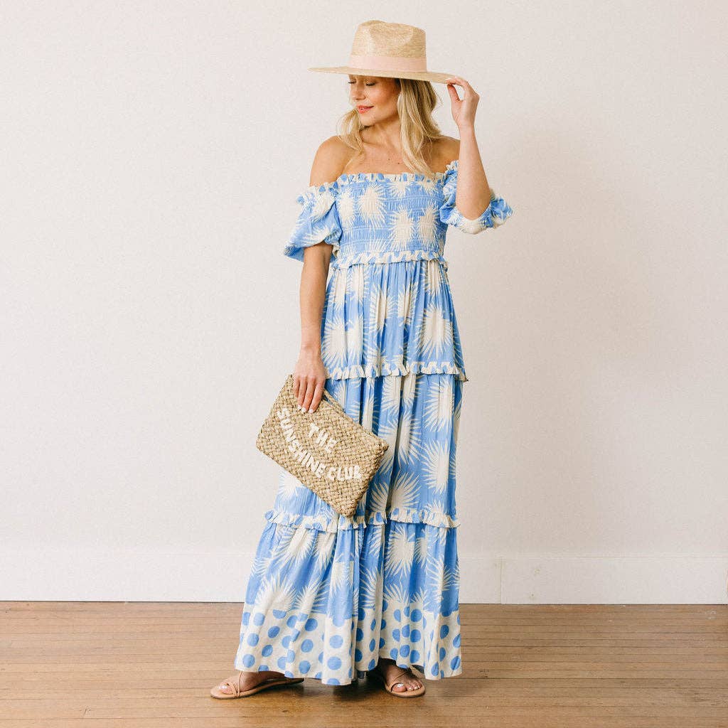 Blue Palm Geo Mara Dress