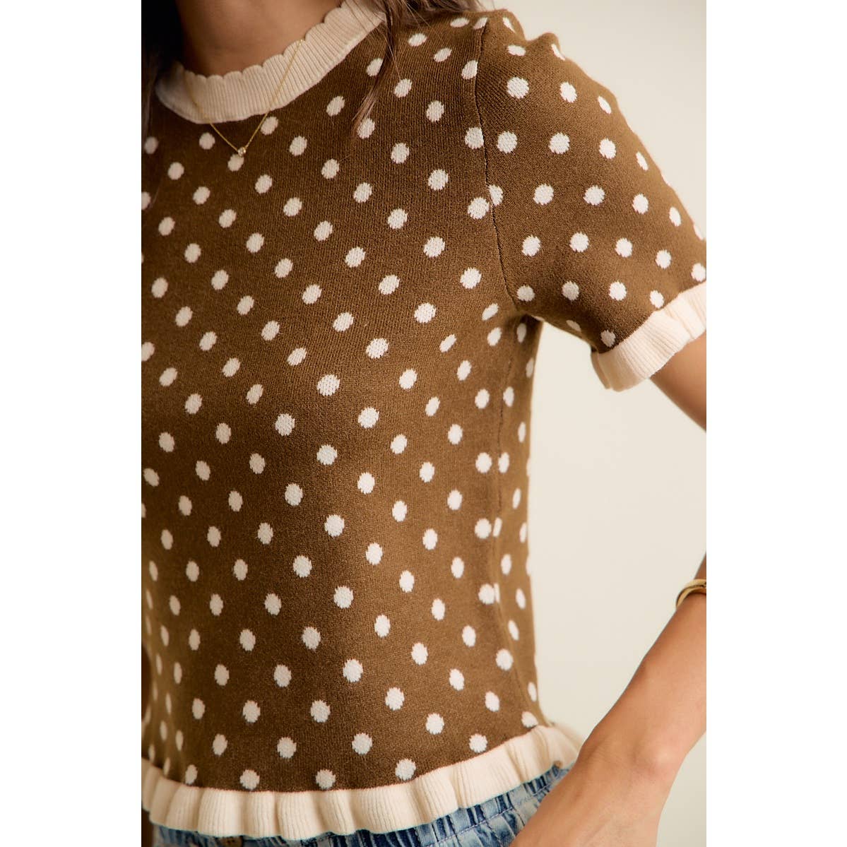 Erin Polka Dot Sweater Tee