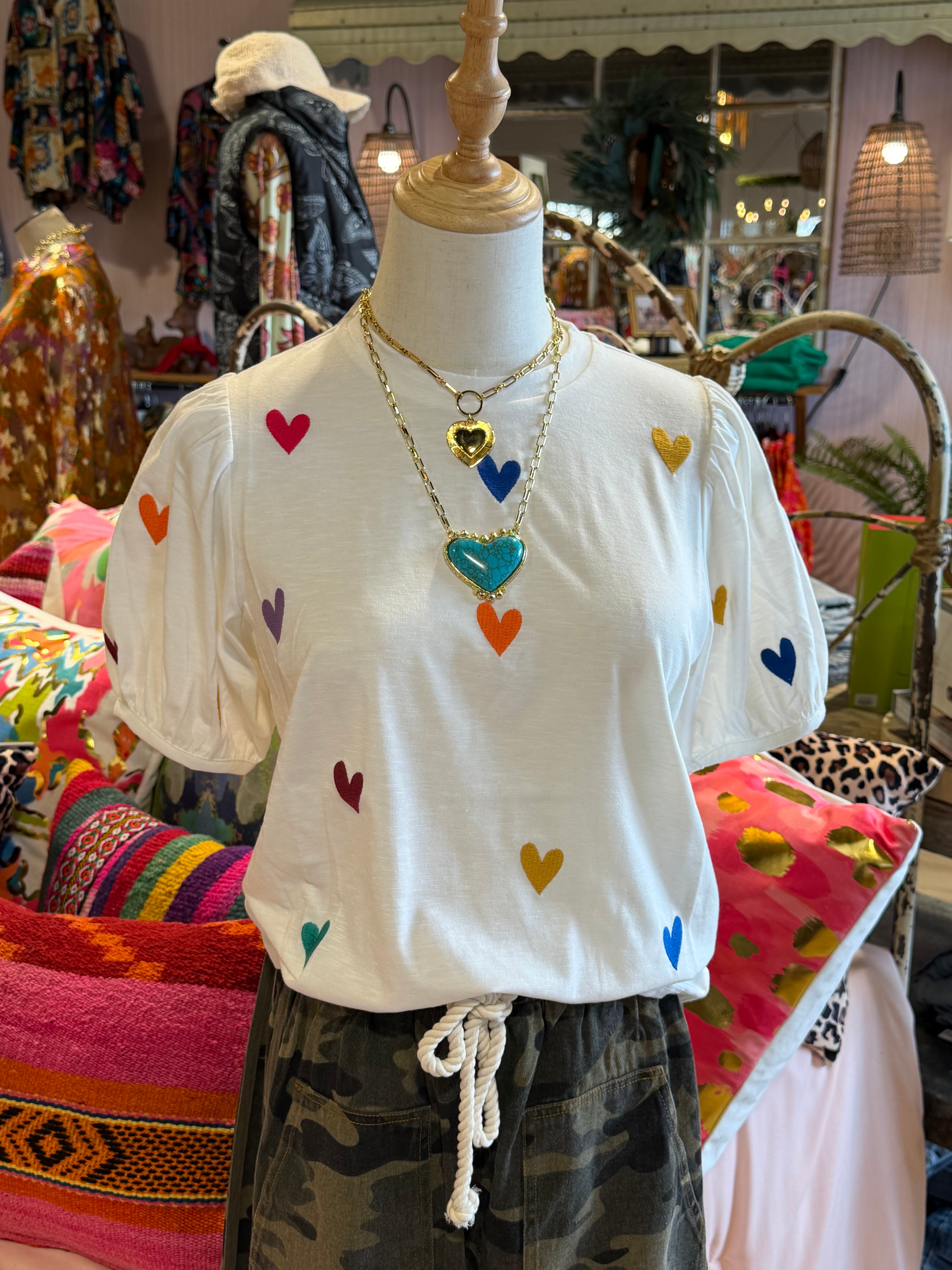 Embroidered Heart Tee