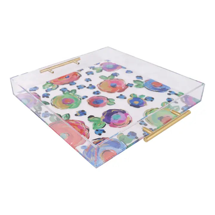 Polka Bloom Acrylic Tray
