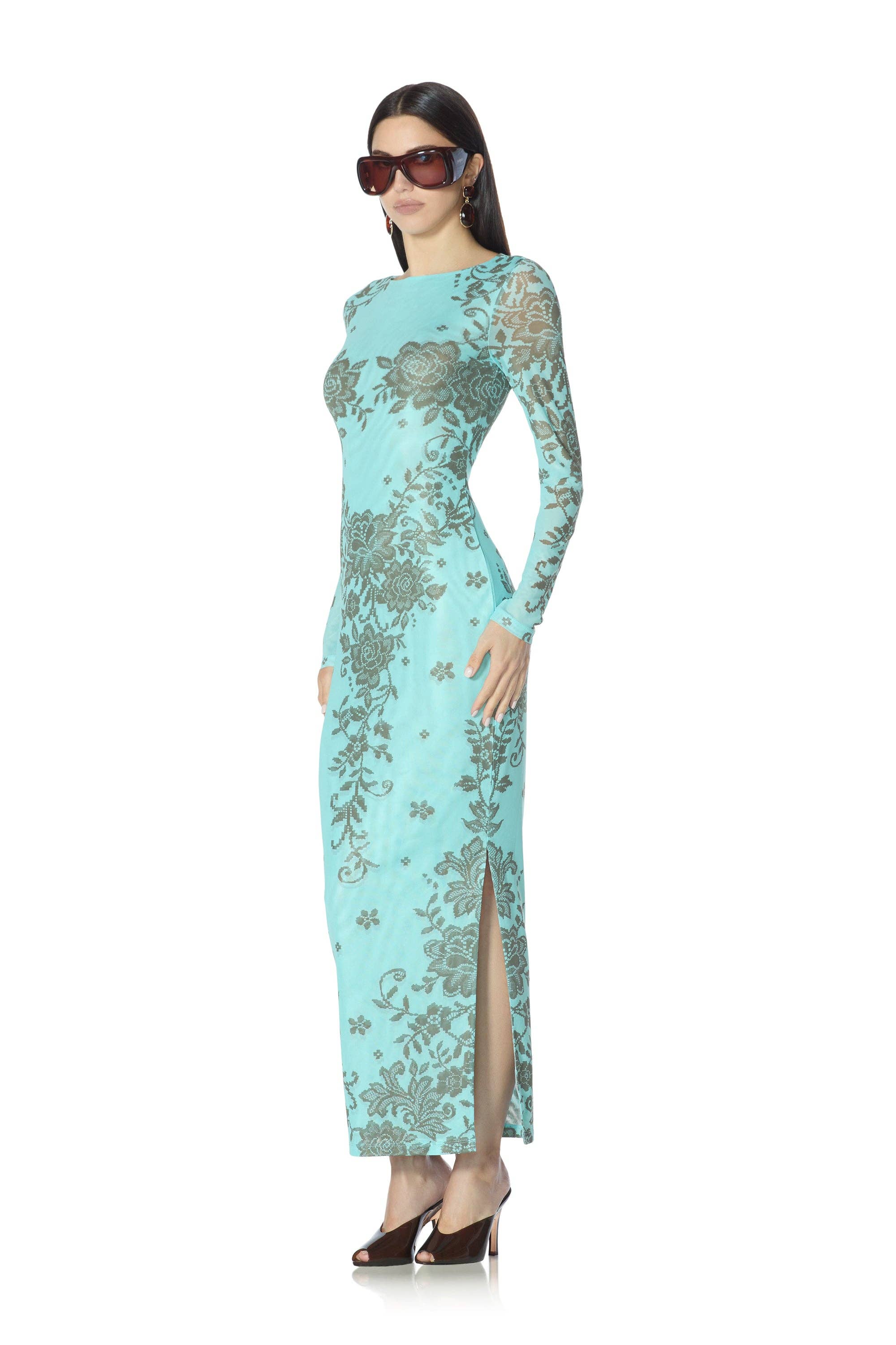 Phyll Dress - Turquoise Crochet