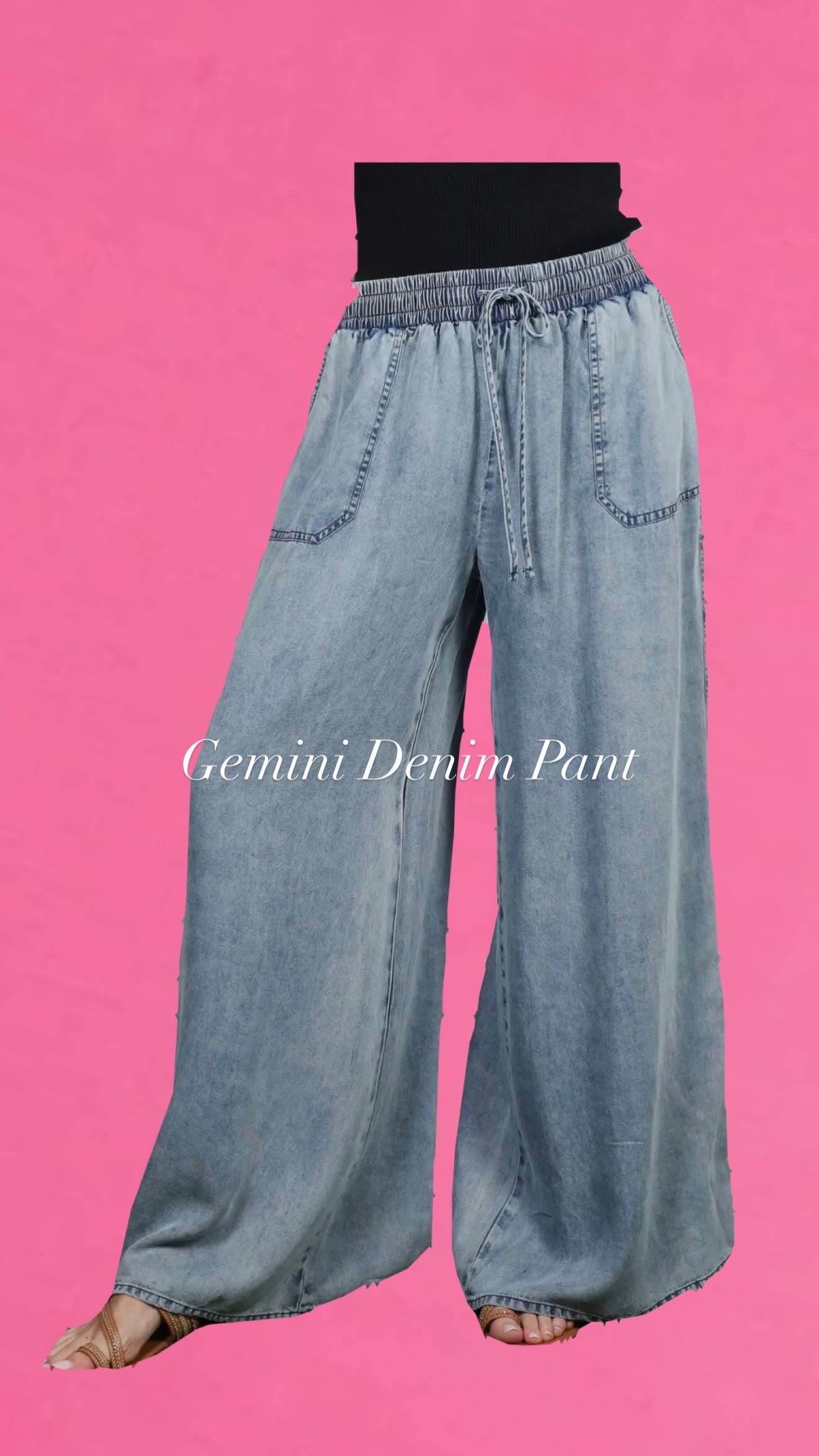 Gemini Denim-Wide Leg Pants