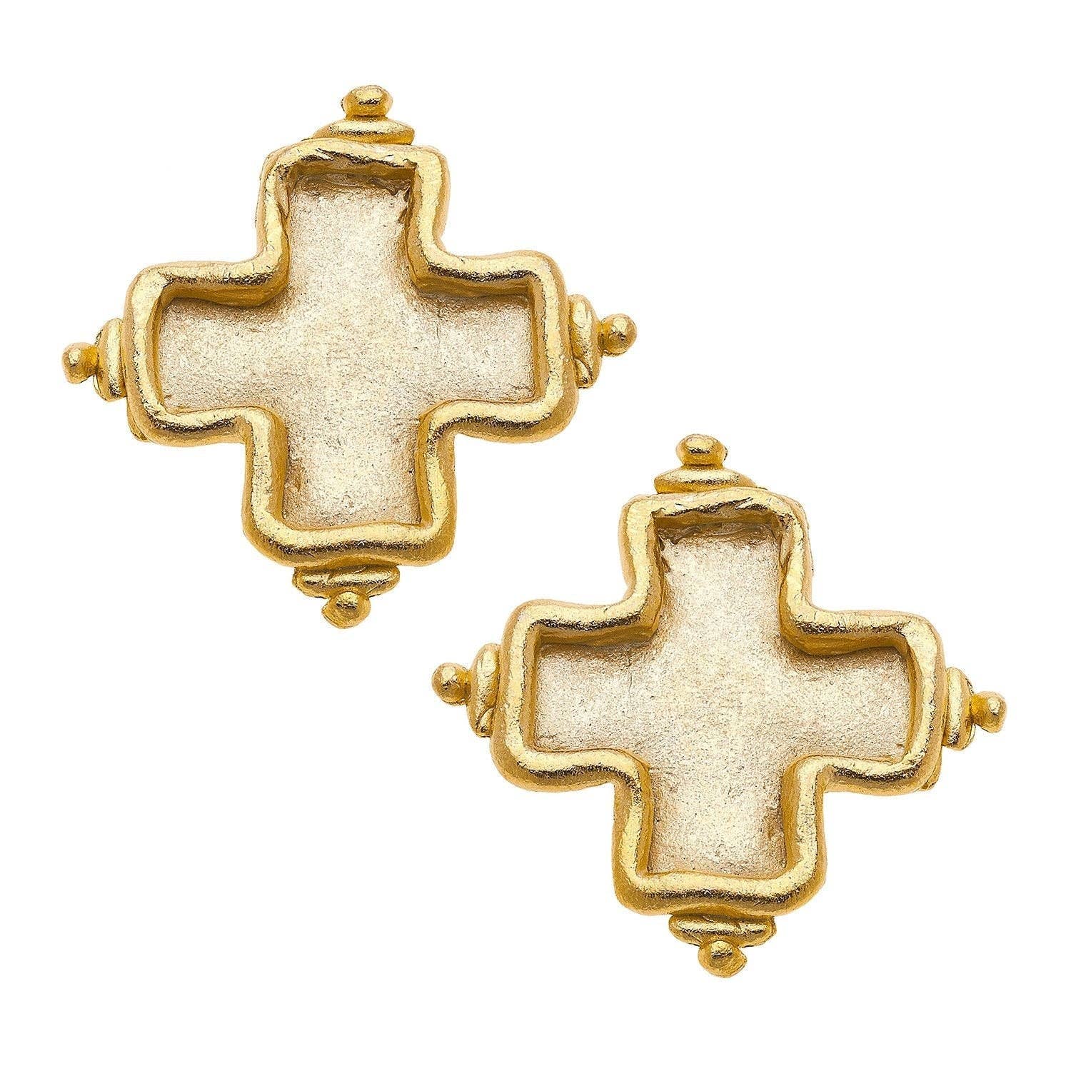 Mary Cross Studs