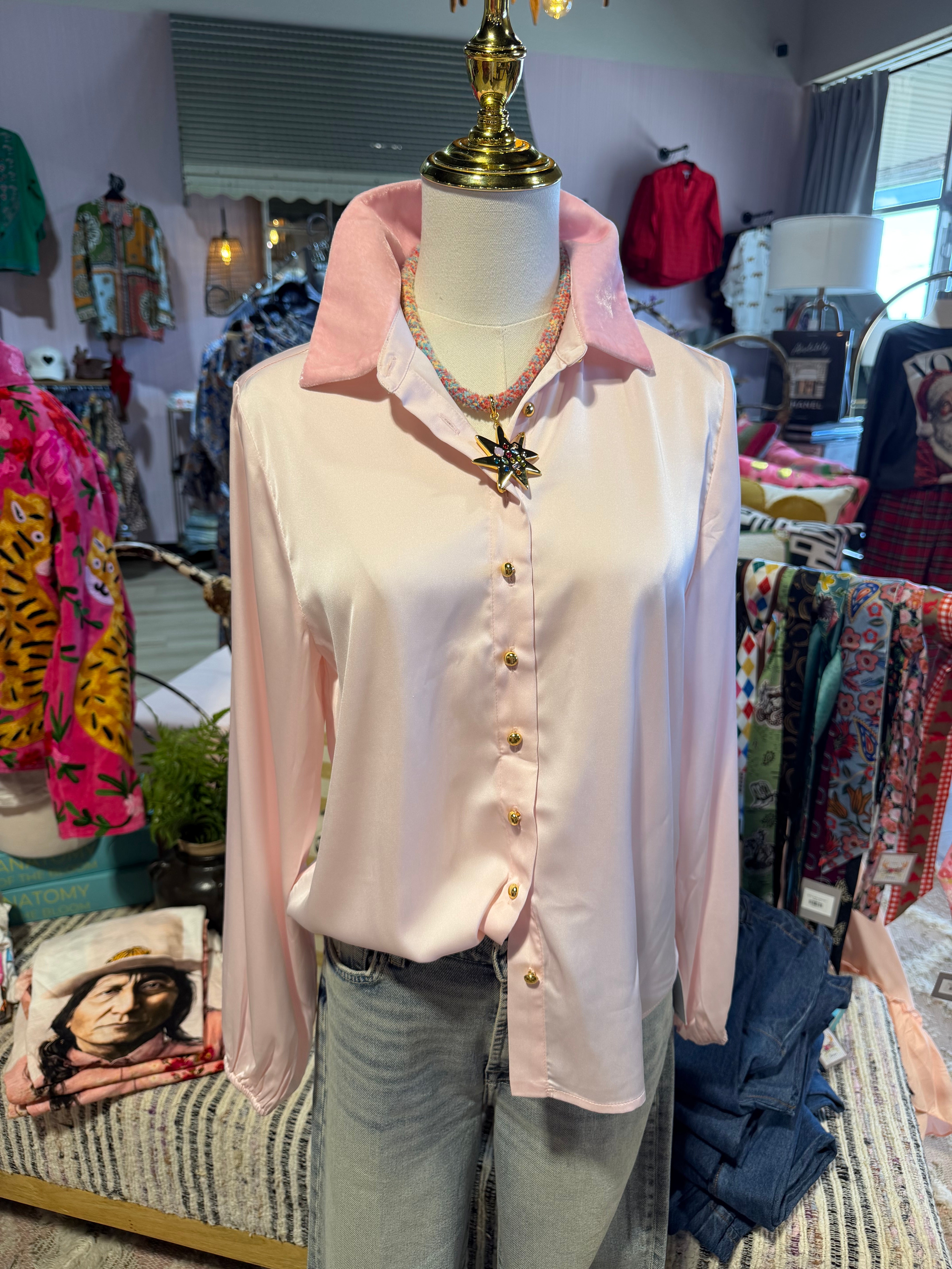 Velvet Collar Shirt