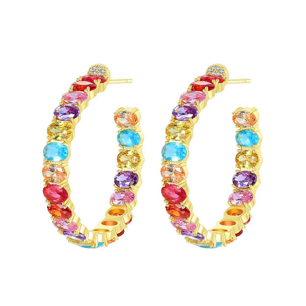 Sadie Jeweled Hoop Earrings