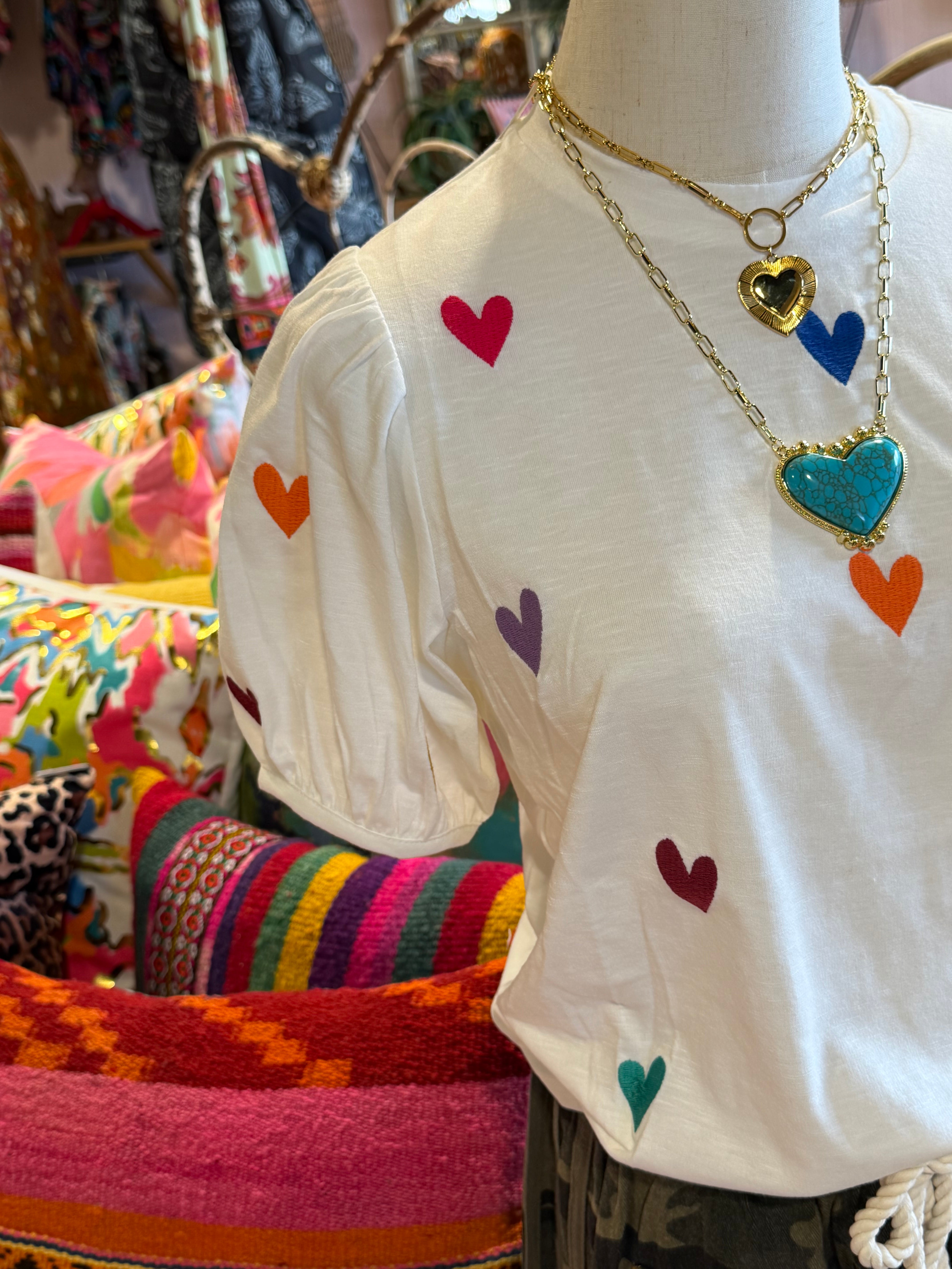 Embroidered Heart Tee