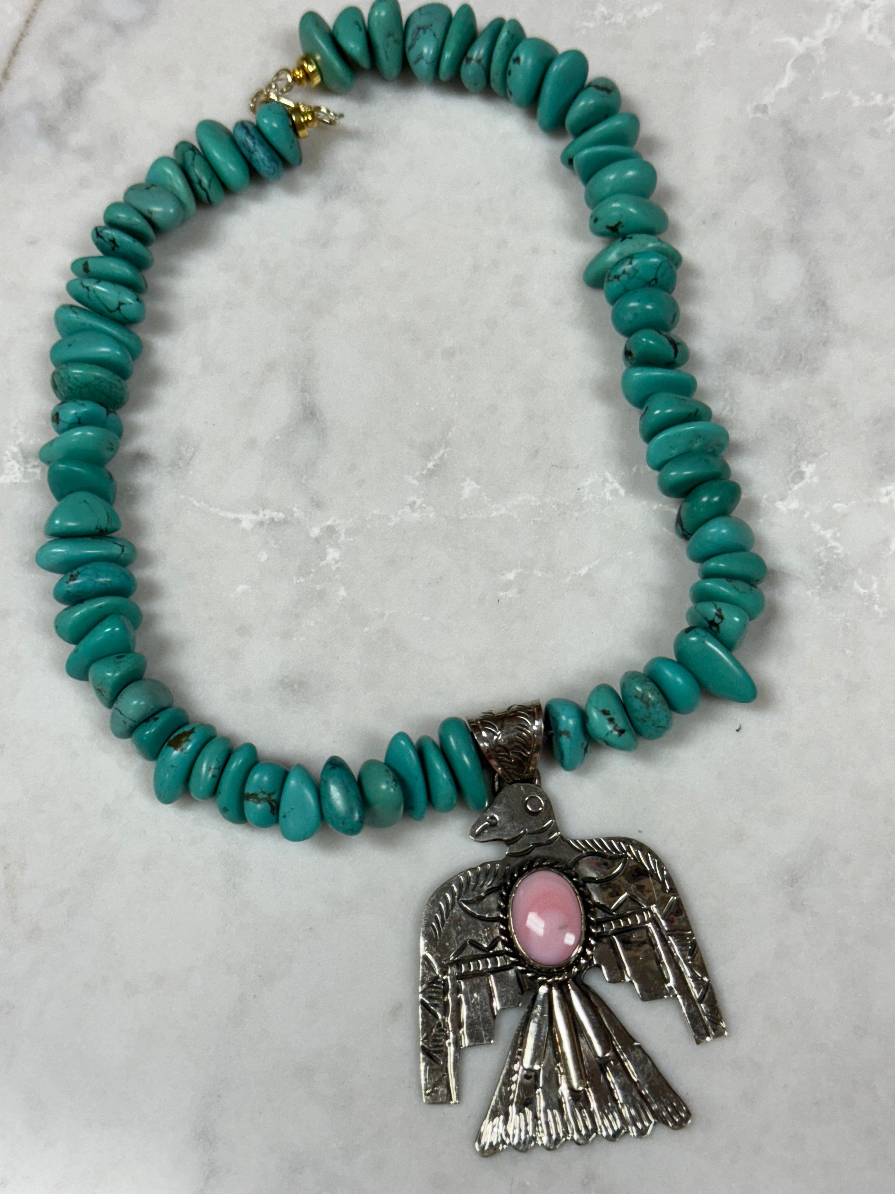 Pink Thunderbird and Turquoise