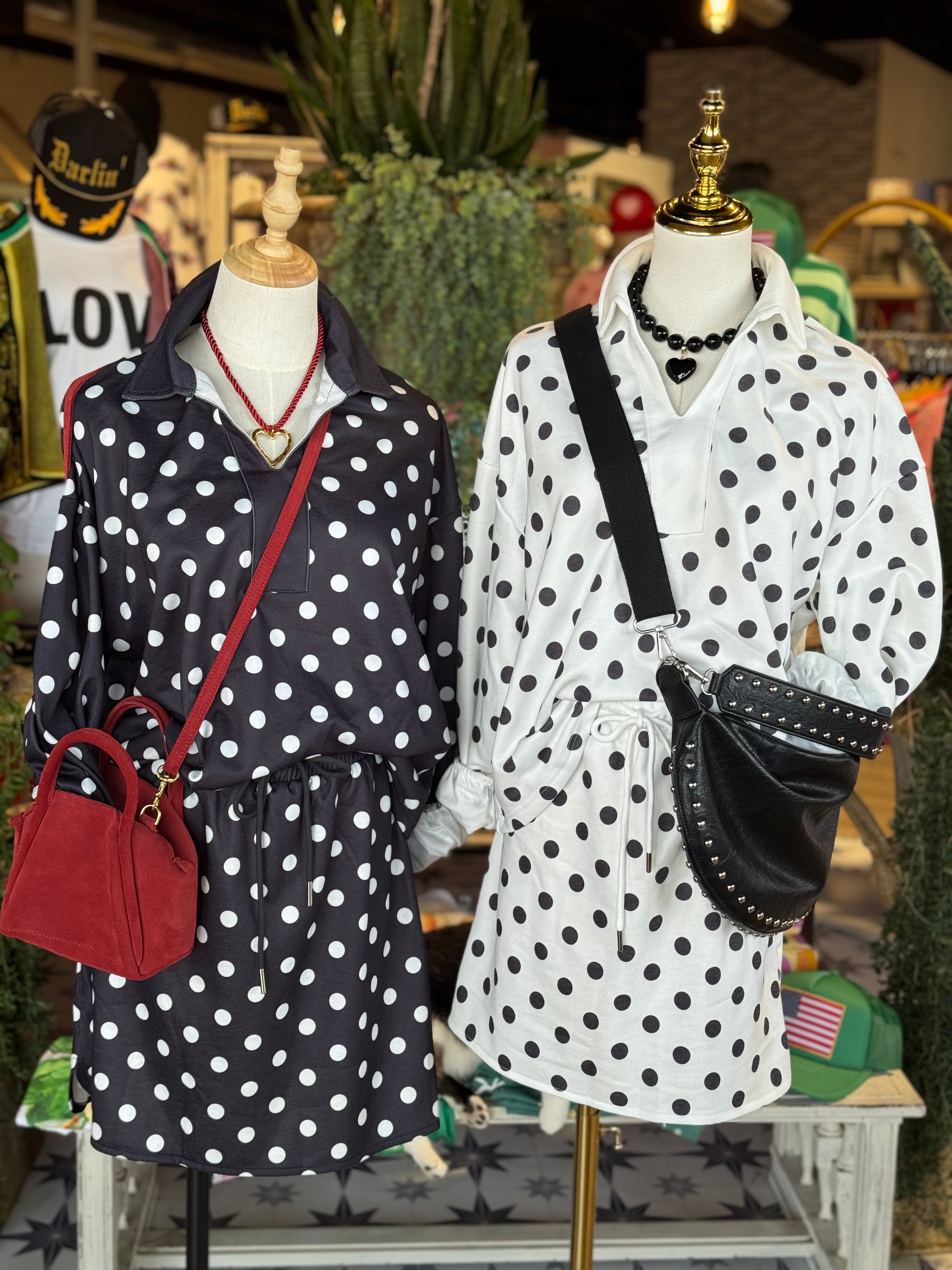 Polka Dot Skirt Set ( 2 colors)