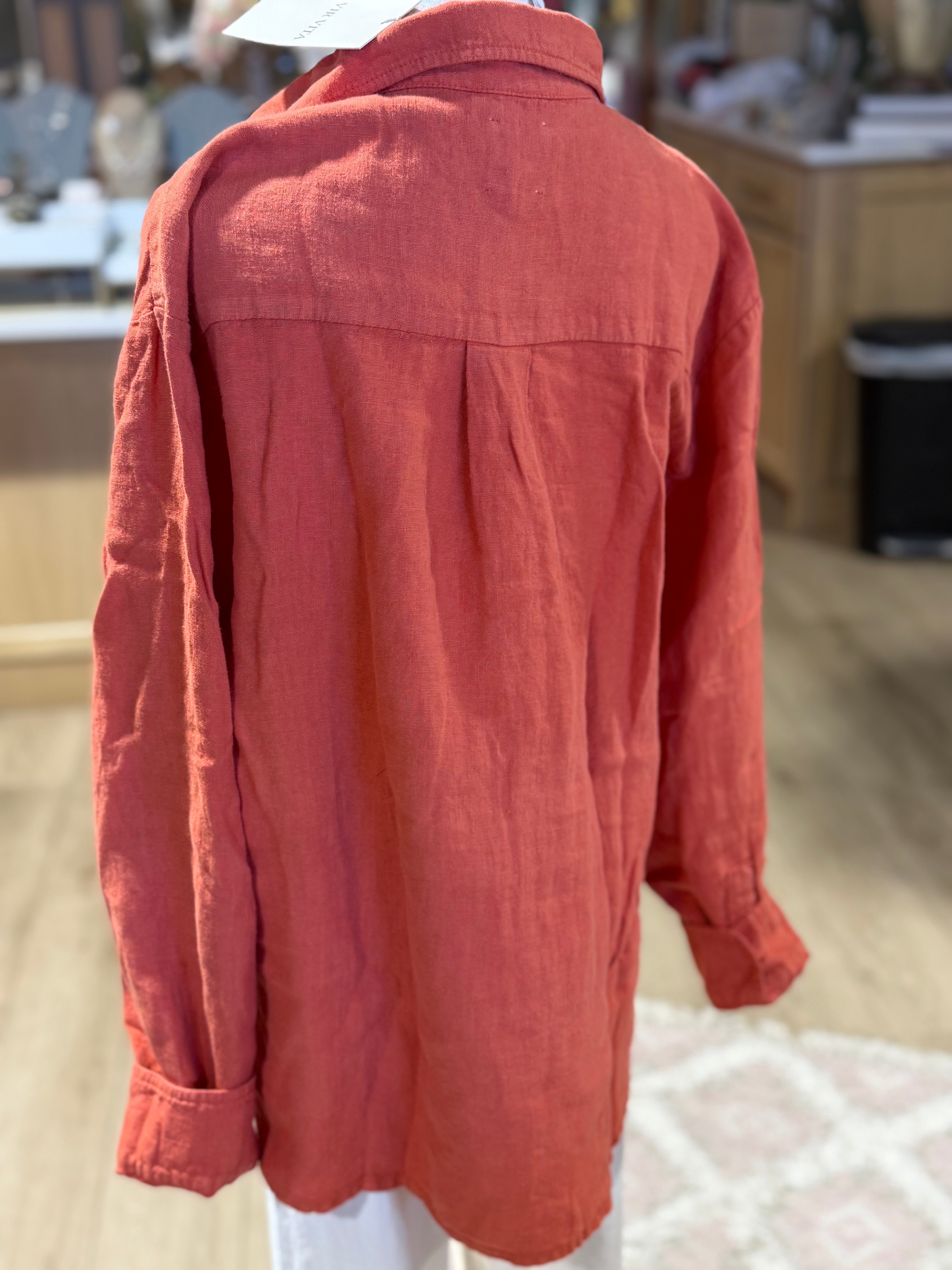 Cecile Linen Top-2 Colors