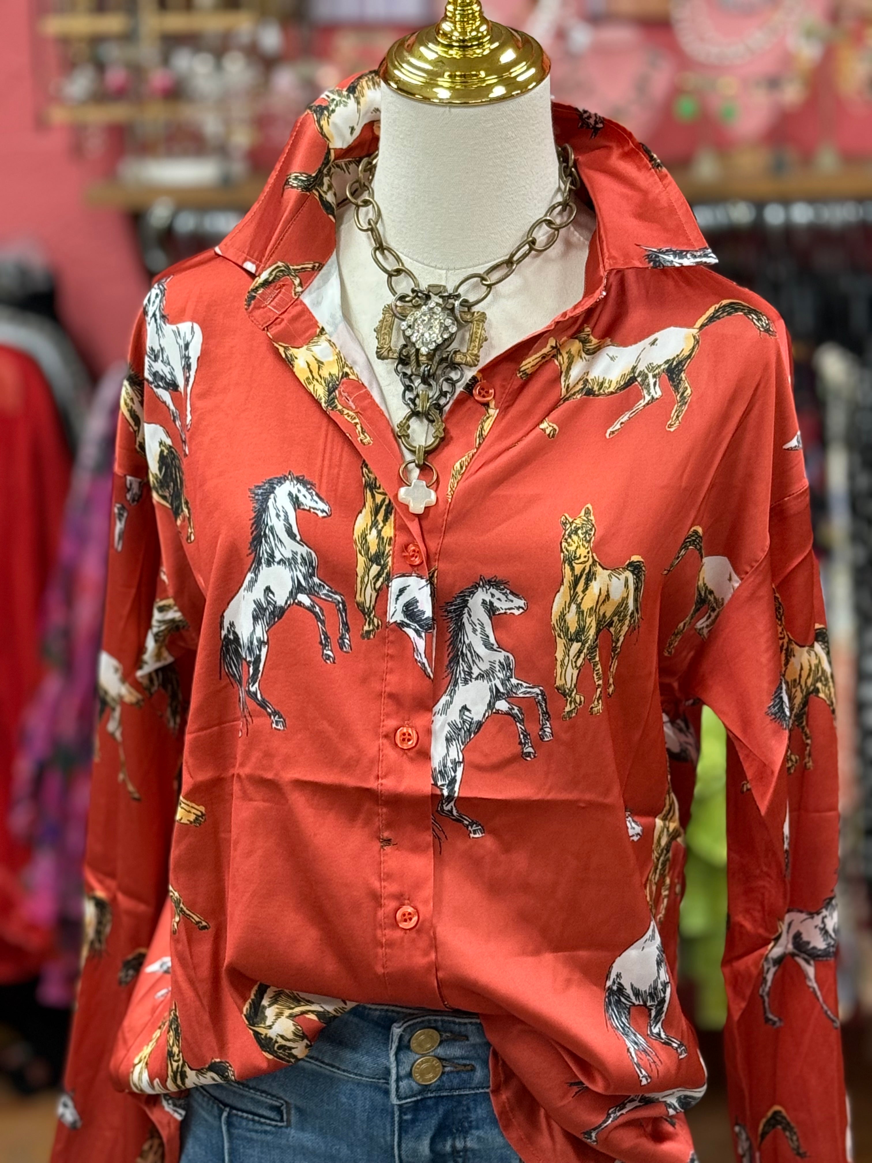 Wild & Free Horse Blouse