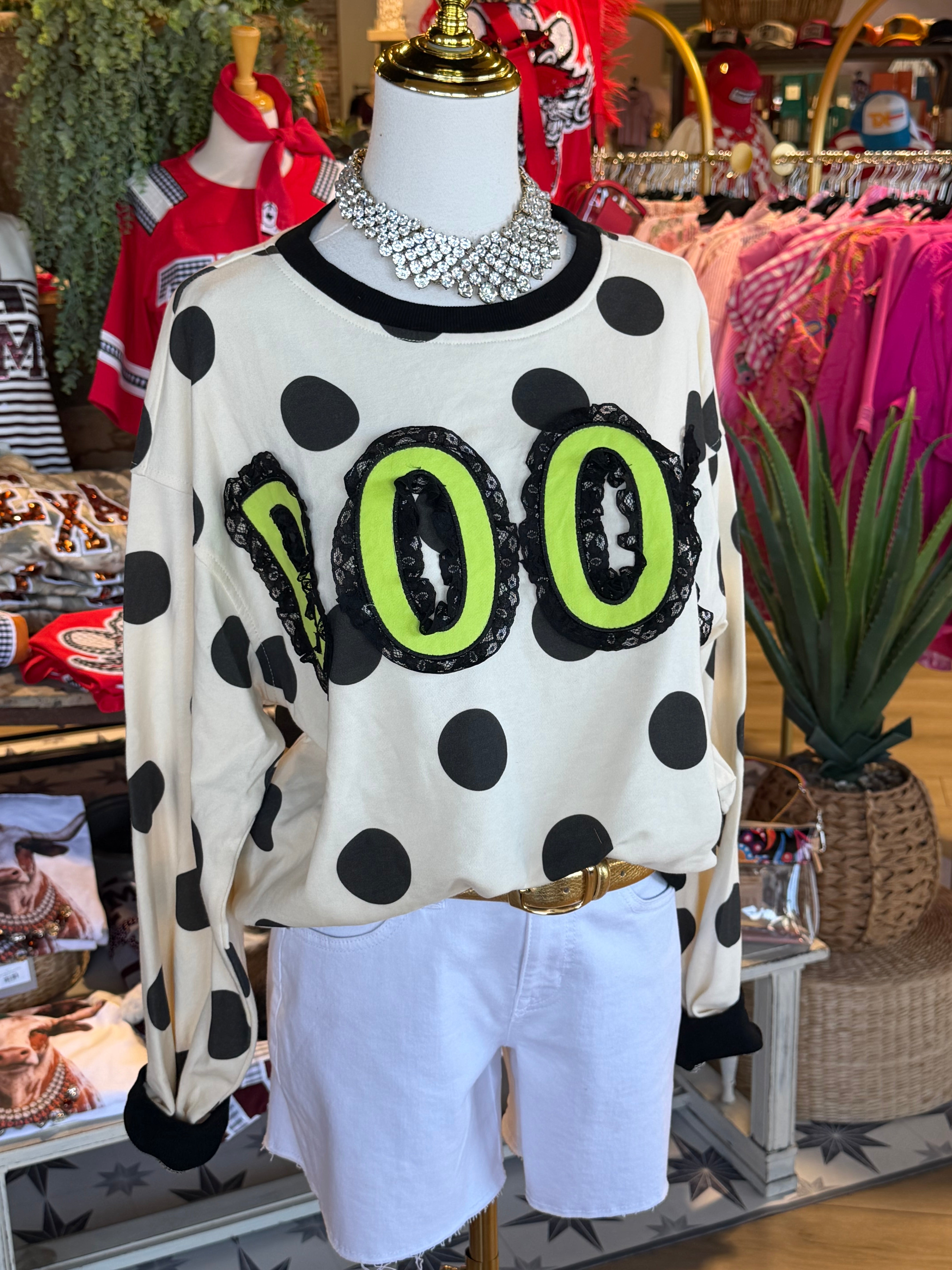 Boo Polka Dot Top