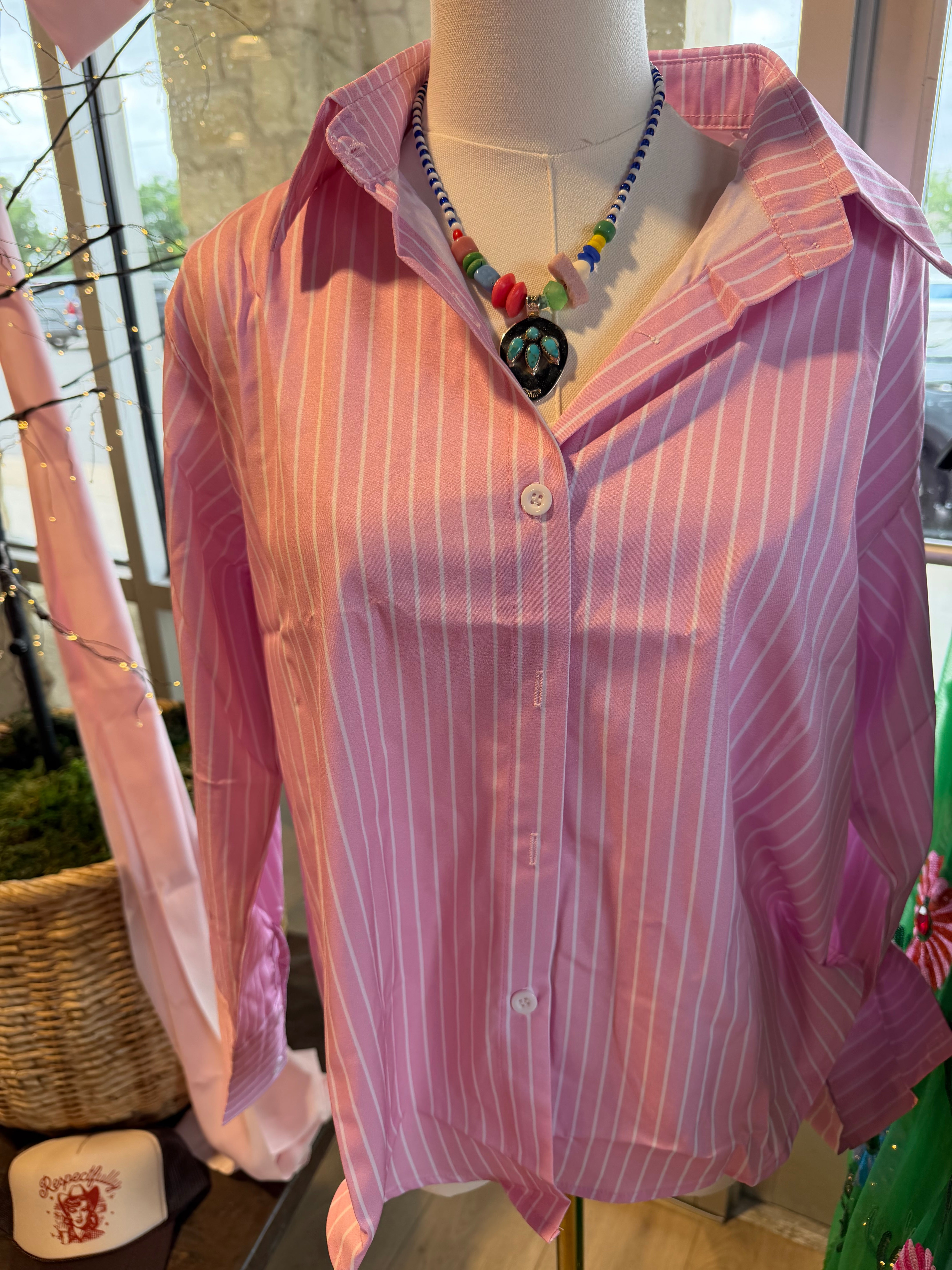Leah Striped Satin Shirt