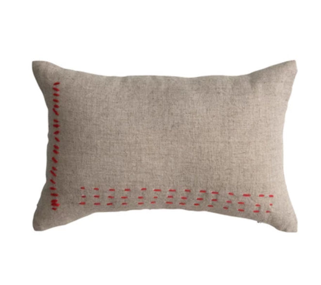 Embroidered Lumbar Pillow