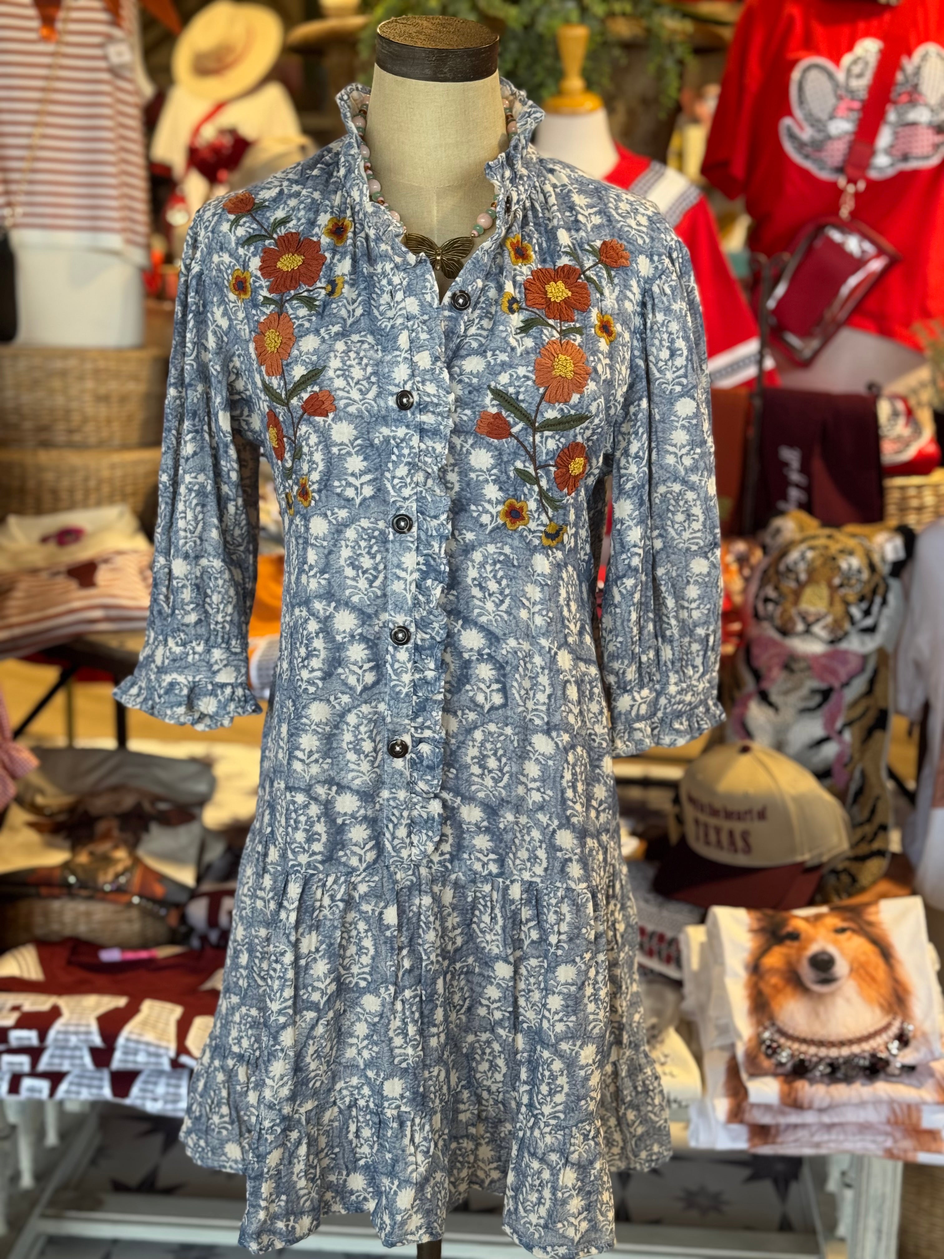 Ribben Embroidered Dress