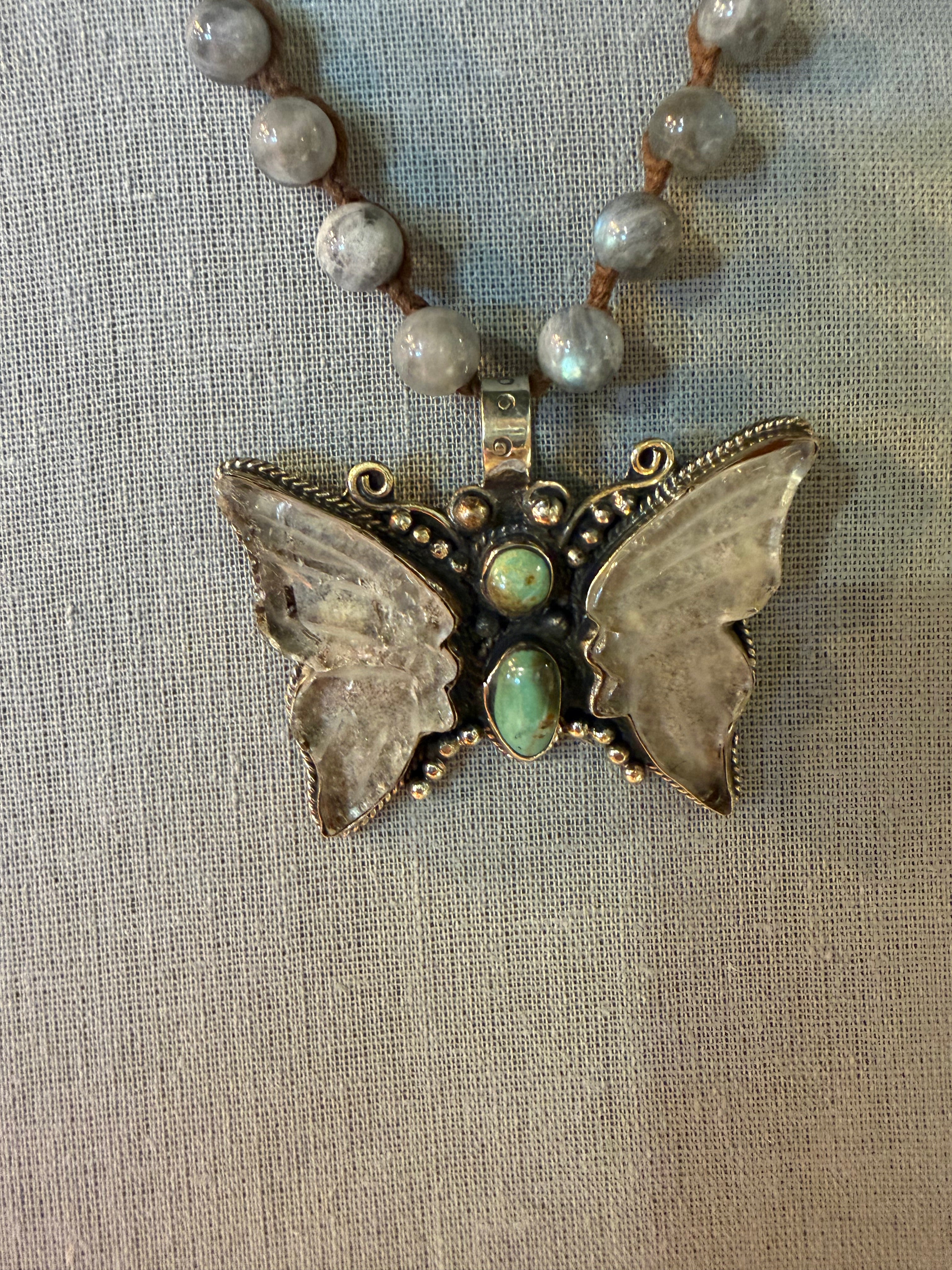 Moonstone Butterfly Necklace
