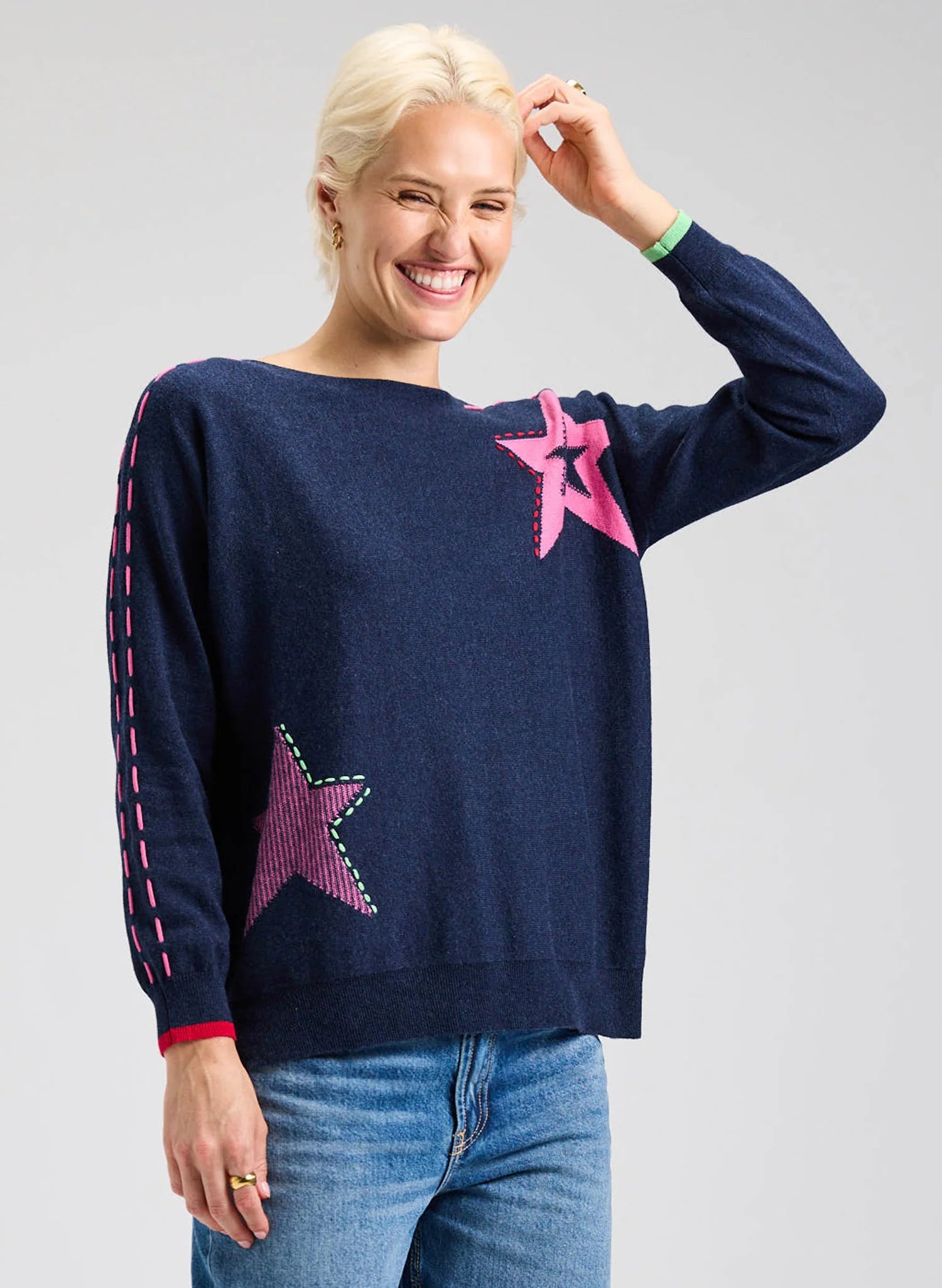 Star Sweater- DK Denim