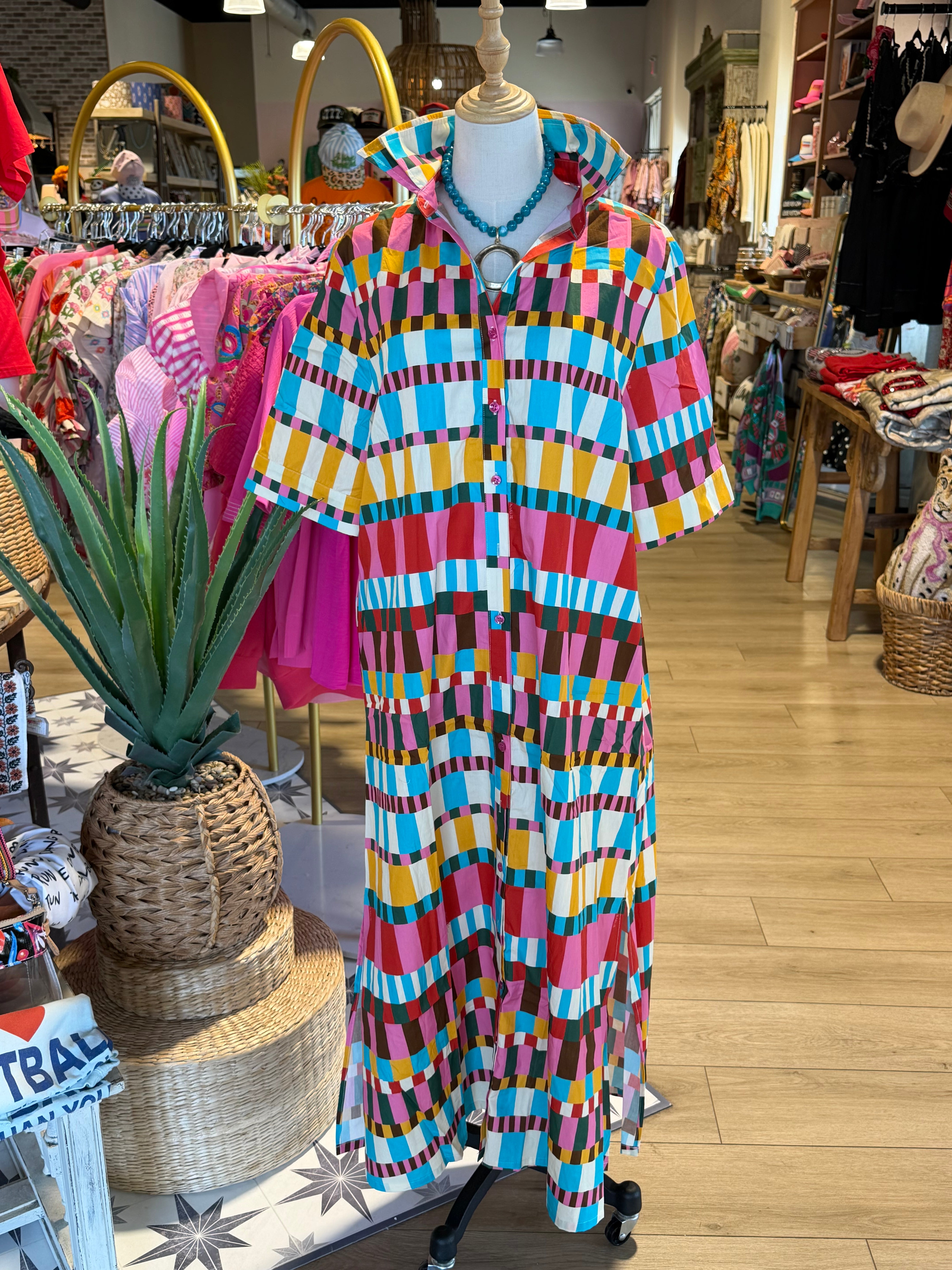 Multi Color Poplin Dress
