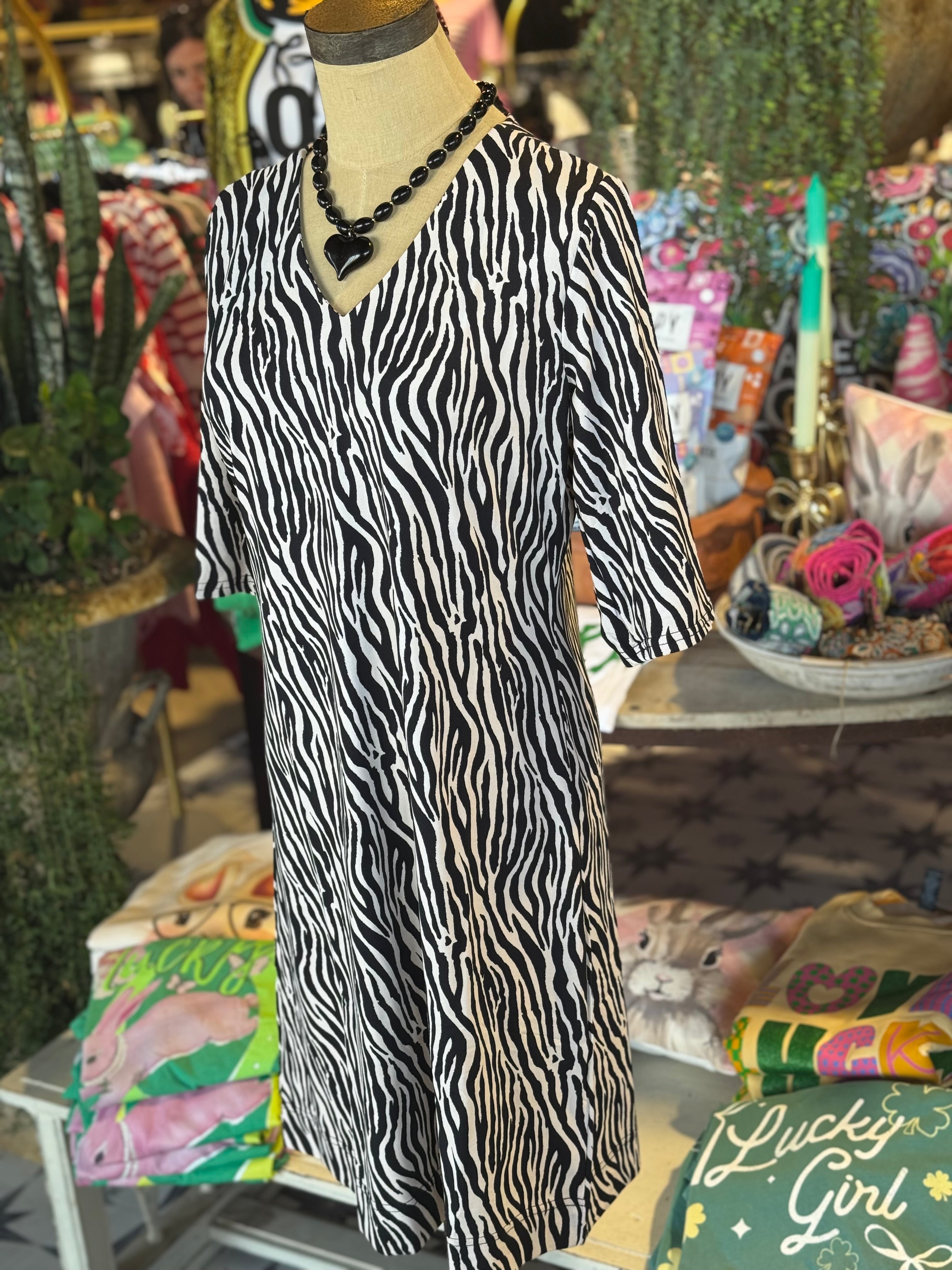 Brently Zebra Print Dress