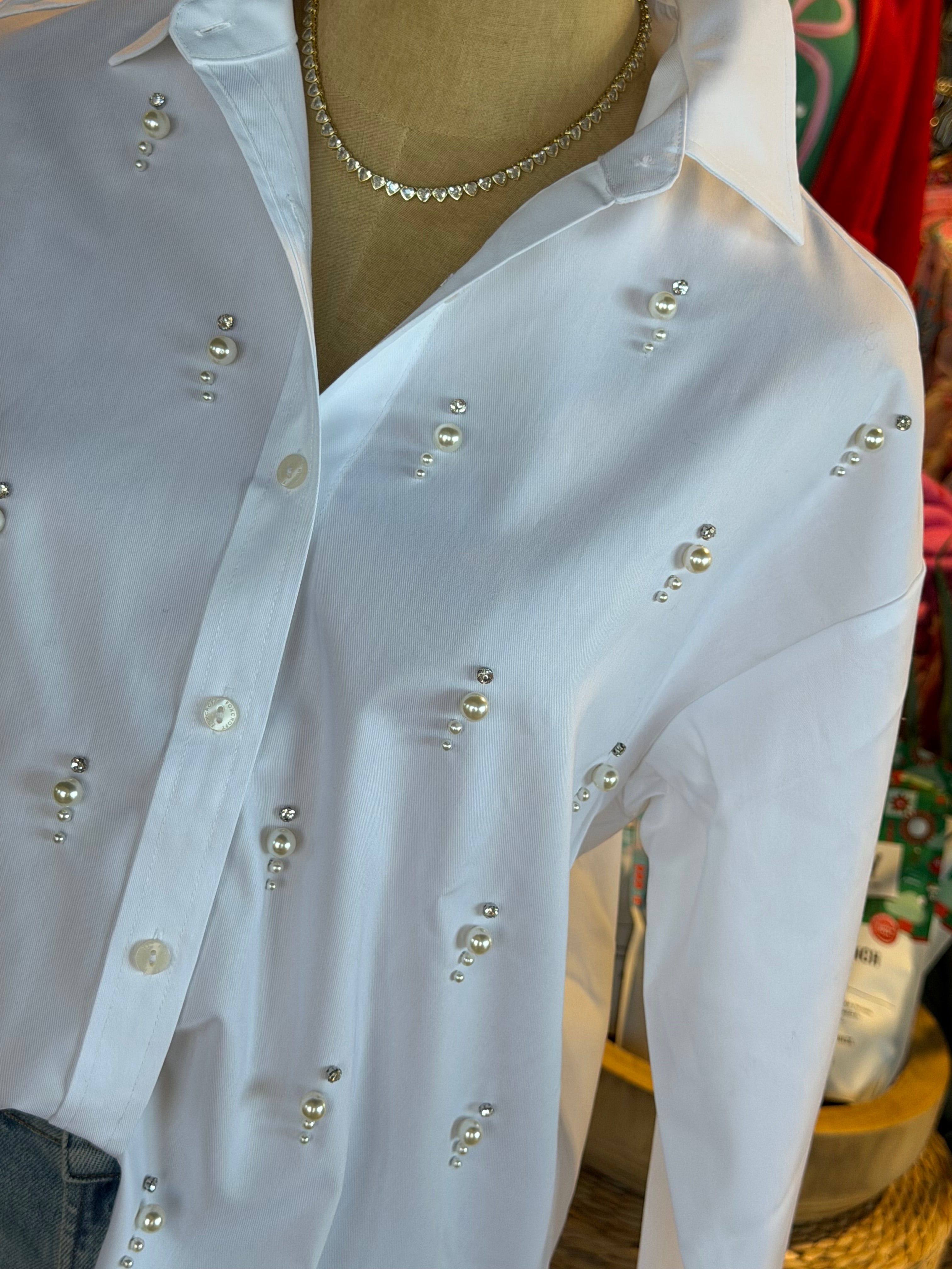 Pearl & Rhinestone Blouse