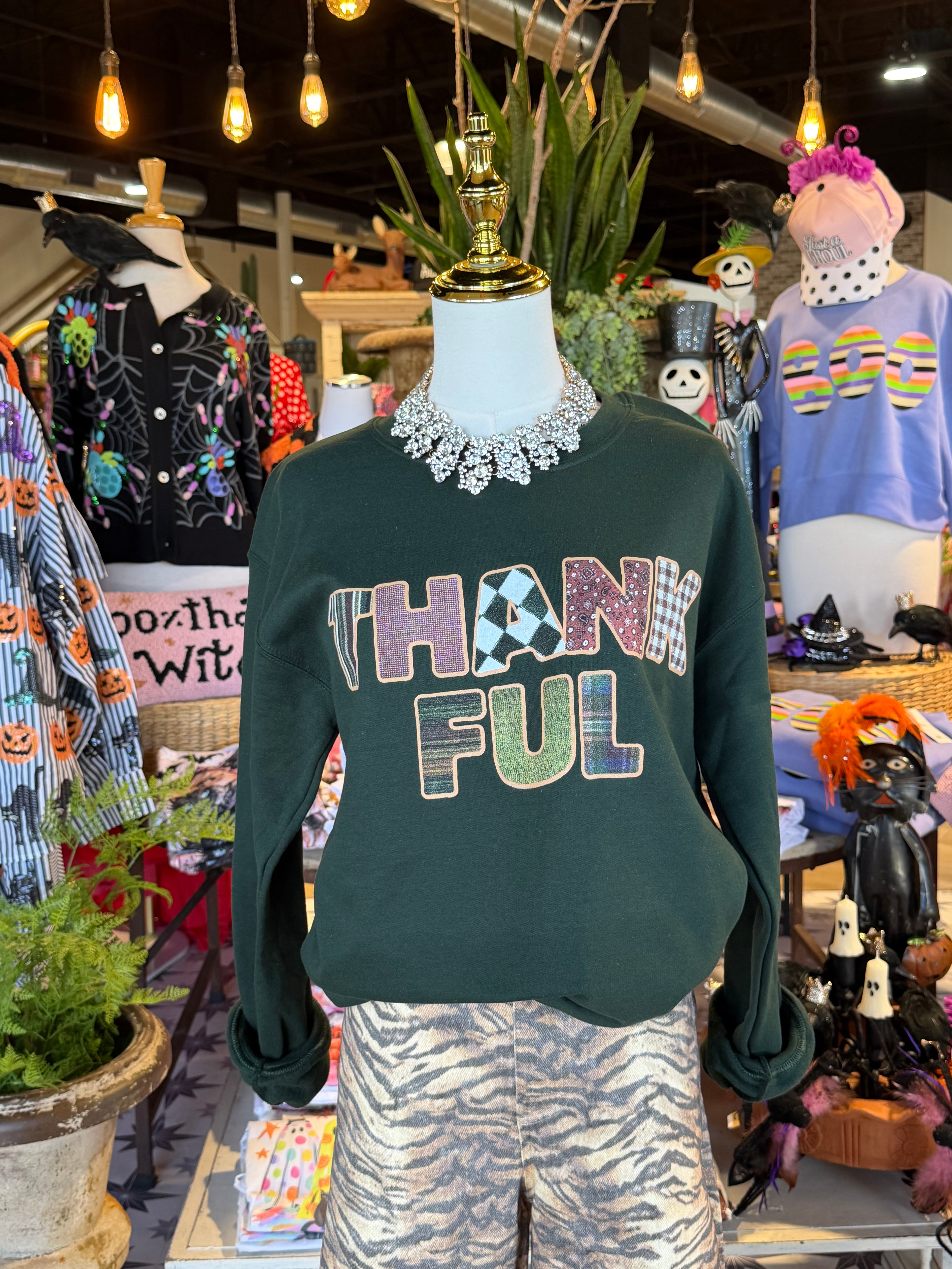 THANKFUL PATCHWORK SWEATSHIRT