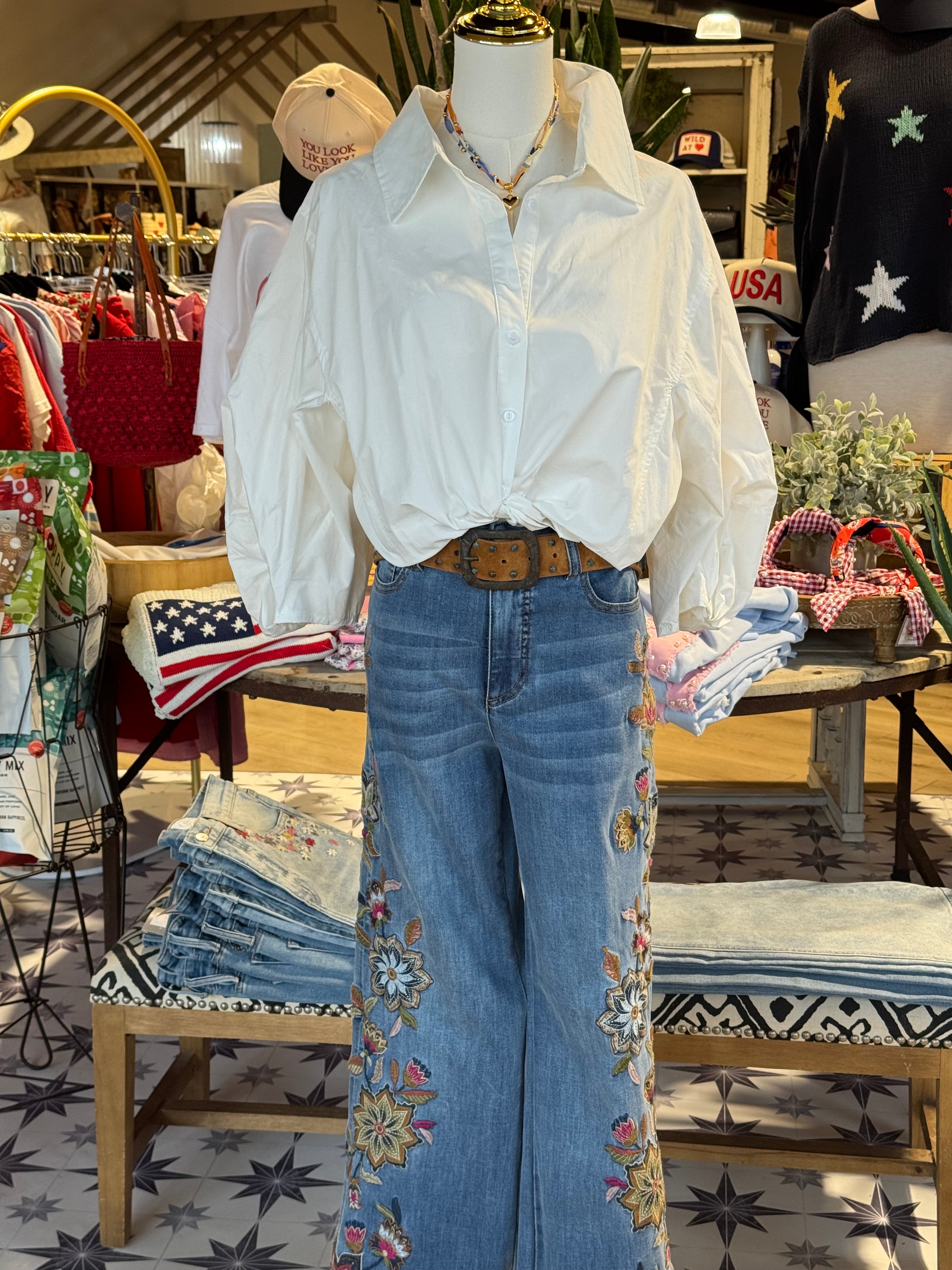 Kalyn Rae Embroidery Jeans***