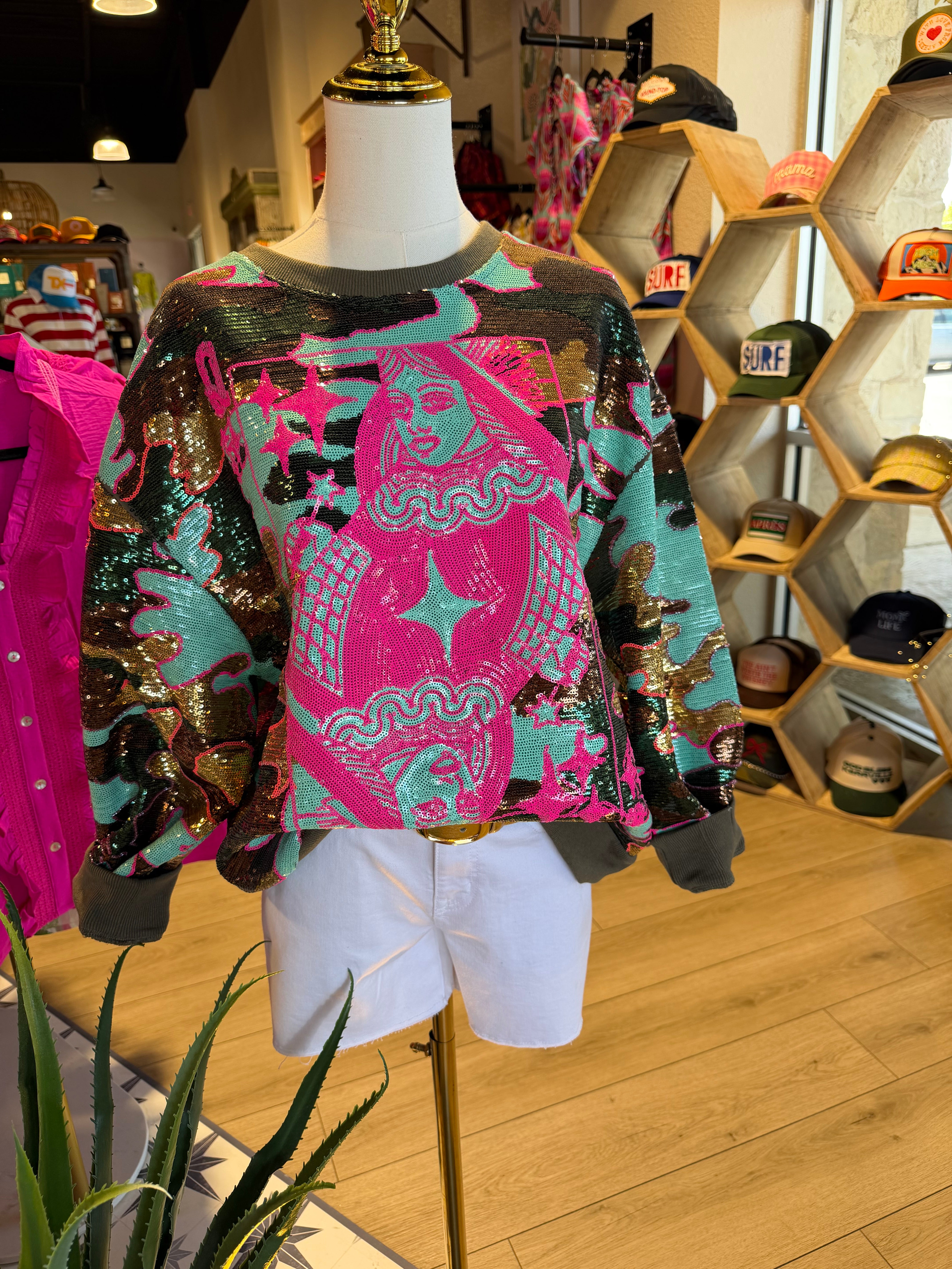 Camo Queen Card Sweatshirt