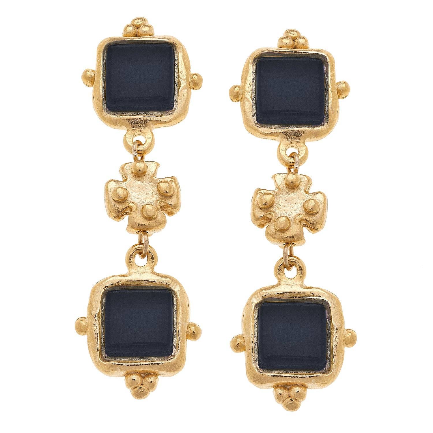 Charlotte French Glass Tier Earrings
