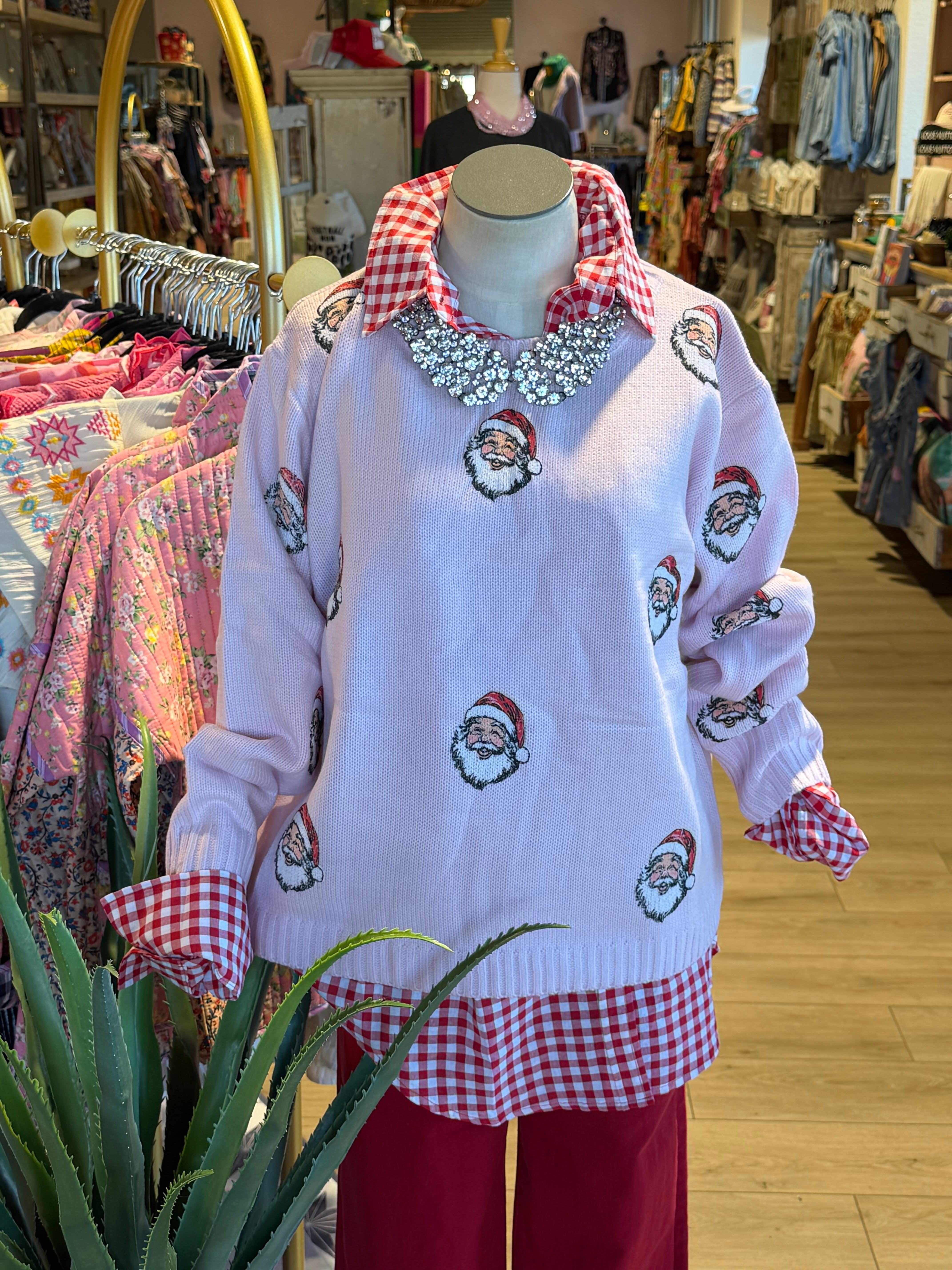 Little Pink Santa Sweater