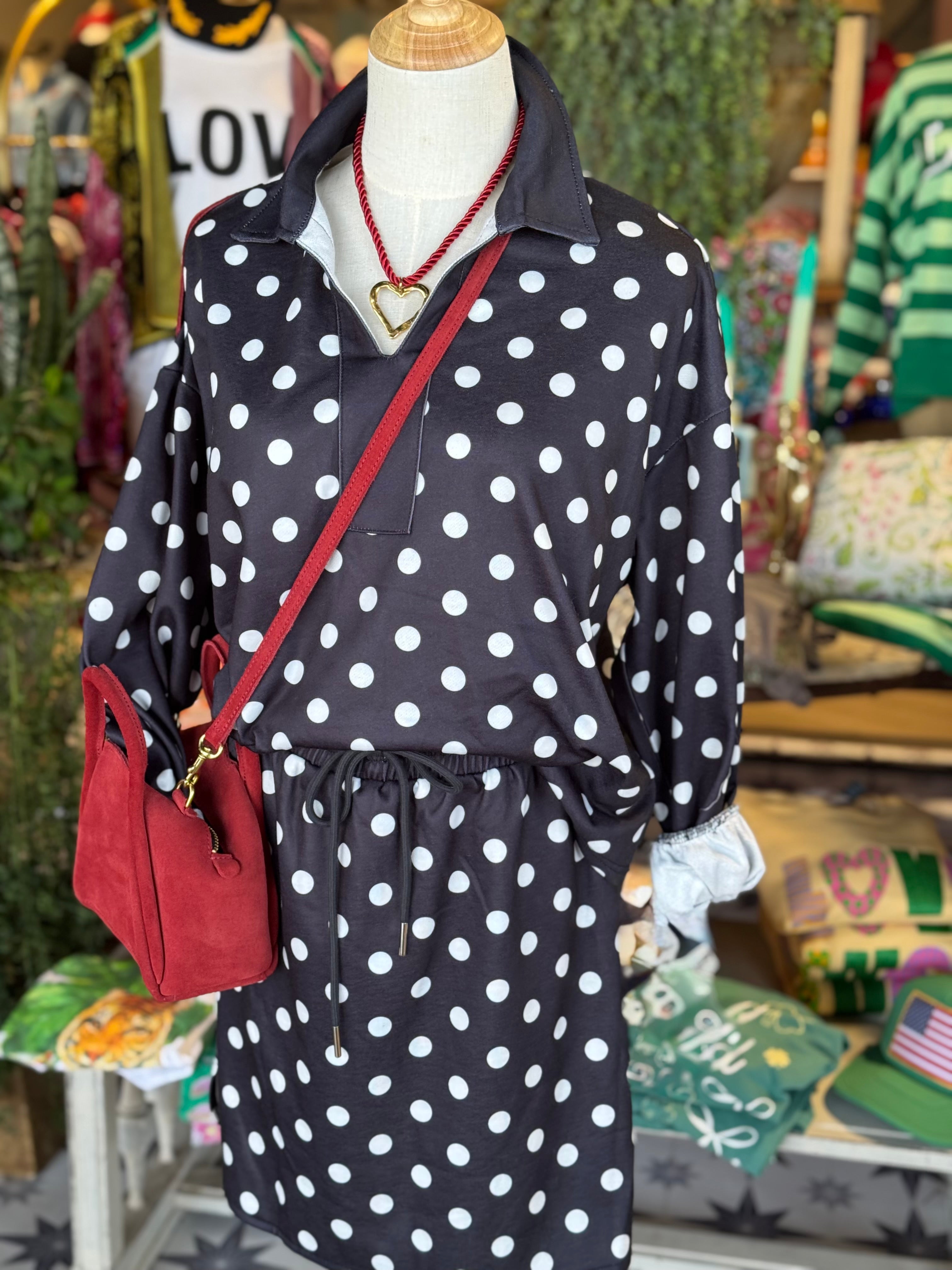 Polka Dot Skirt Set ( 2 colors)