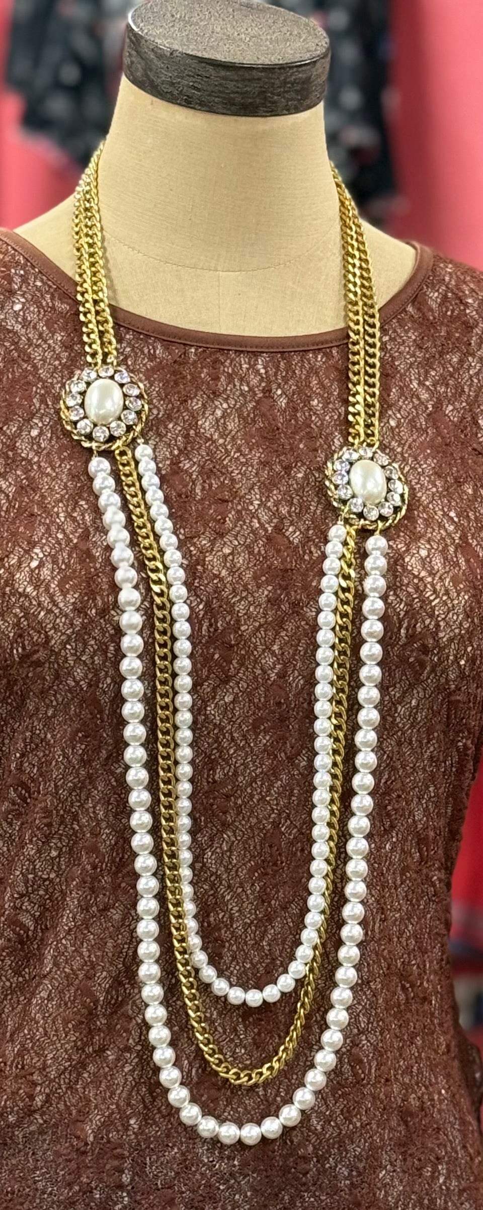 Couture Pearl Long Necklace