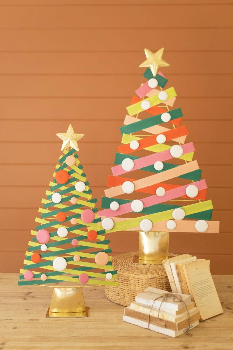 PAINTED METAL CHRISTMAS TREES