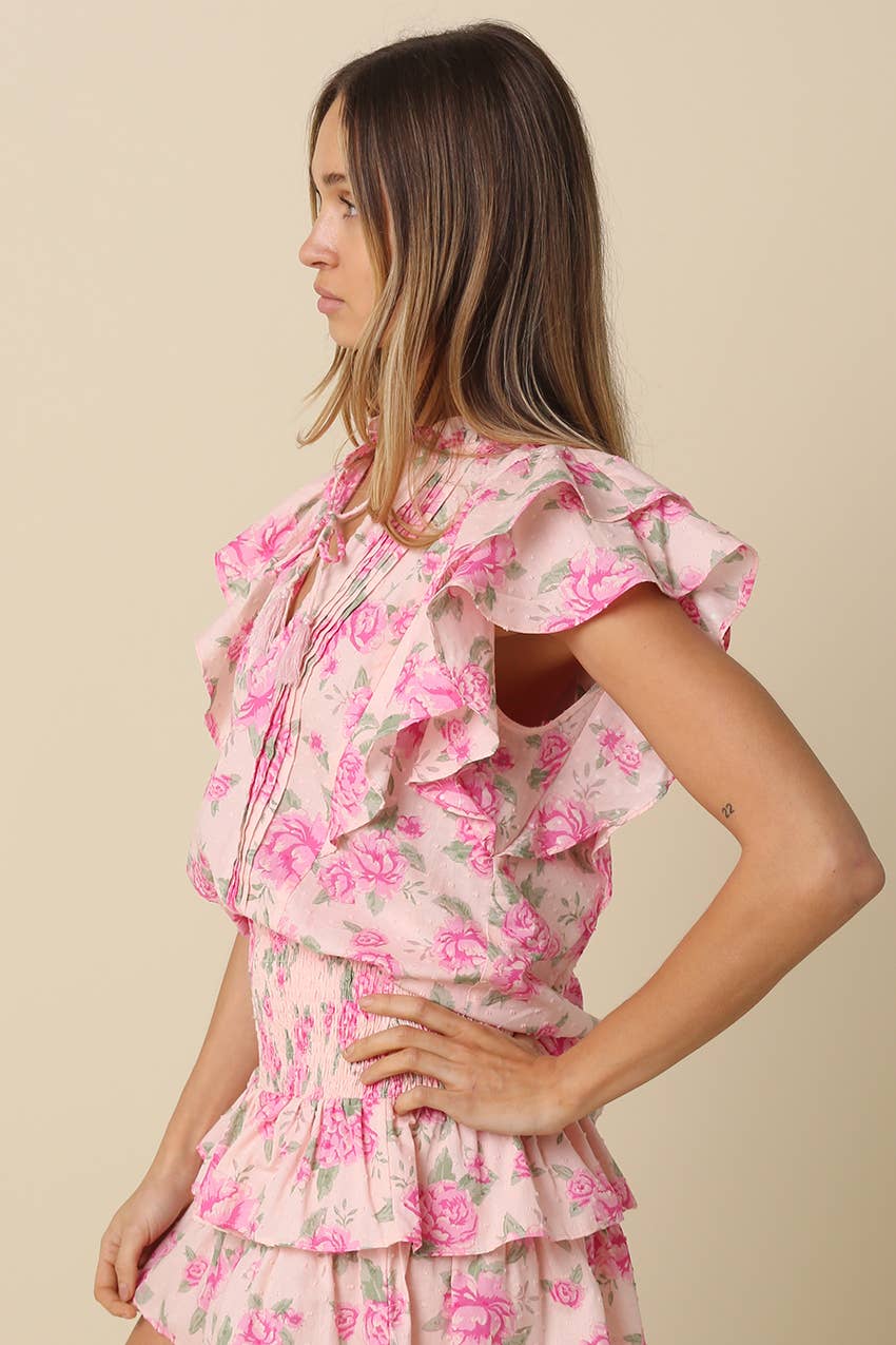 Bria Rosy Cascade Ruffle Set- Sold Separately
