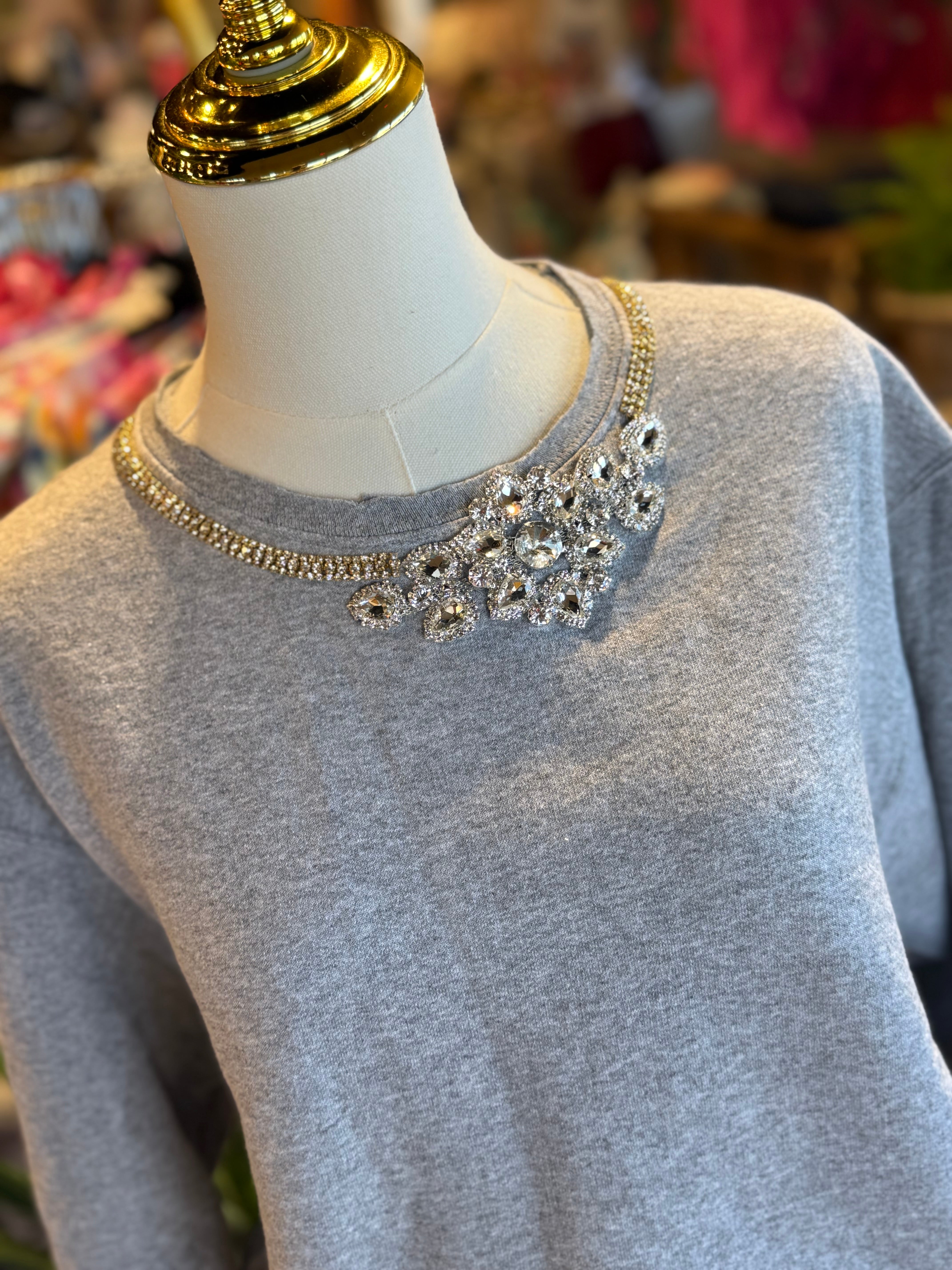 Crystal Embellished Sweater ( 2 Colors)