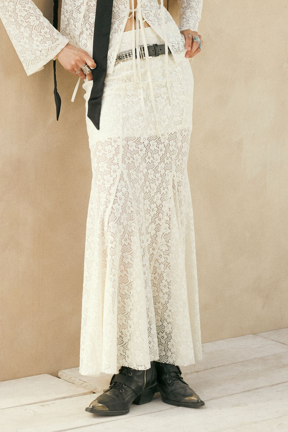 Floral Crochet Maxi Skirt