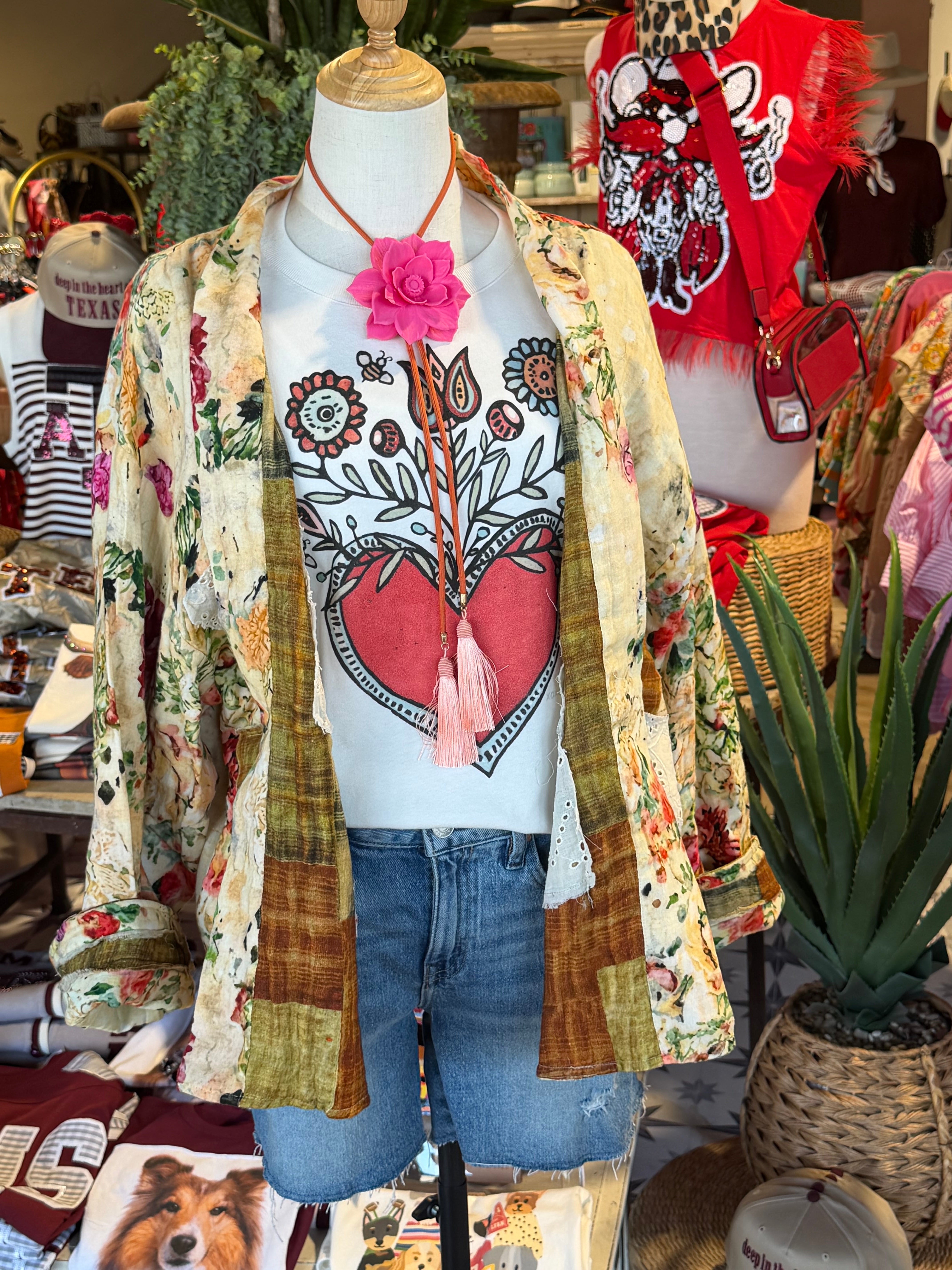 Boho Reversible Floral Patchwork Cardigan