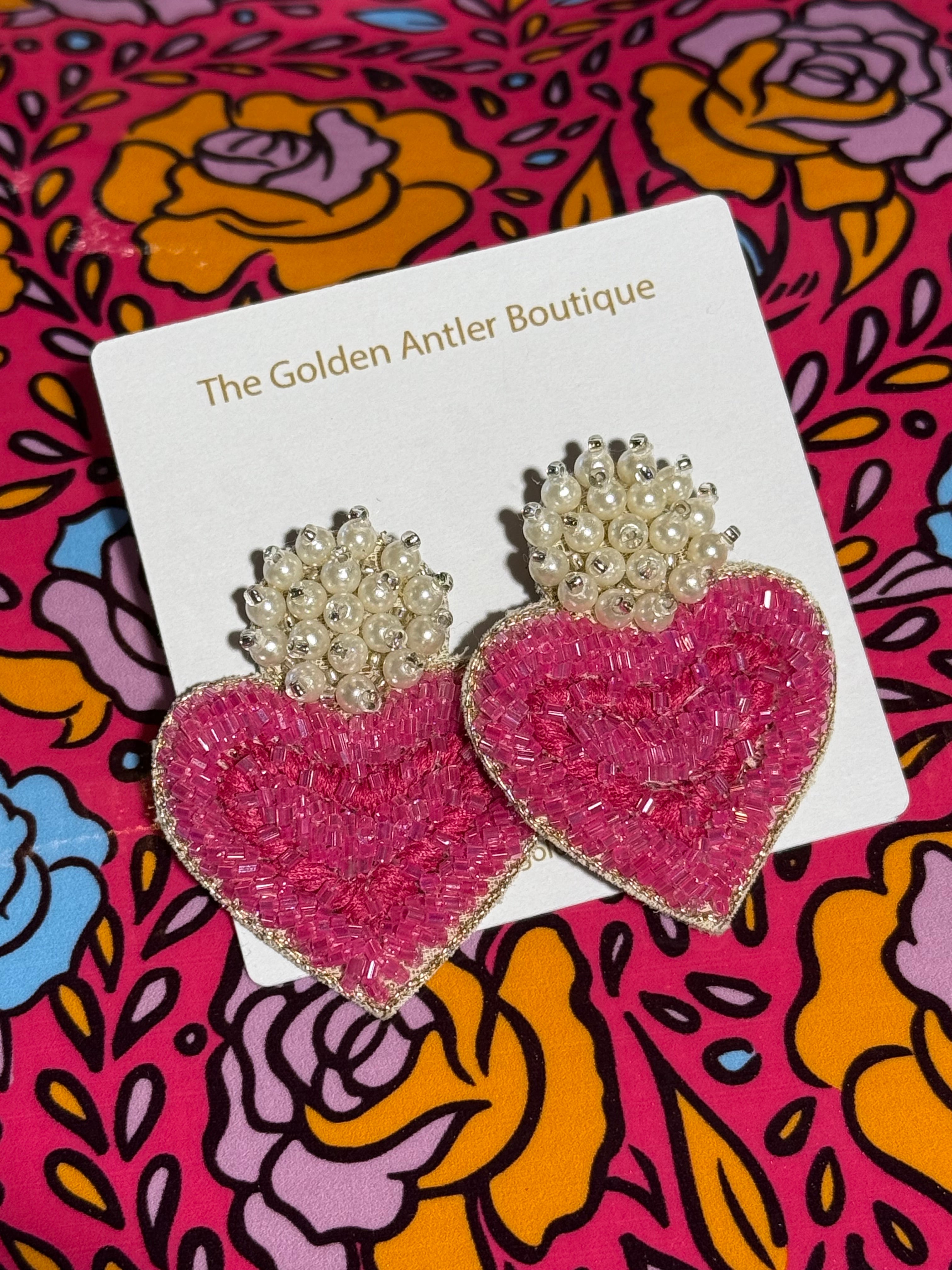 Brandy Heart Earrings- 2 Colors