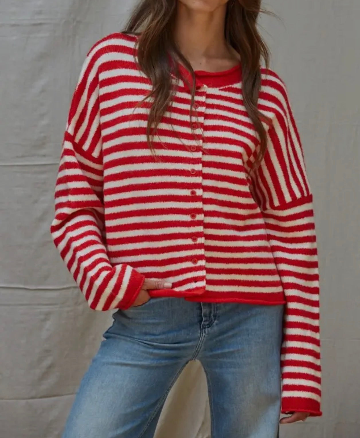 Striped Red Cardigan